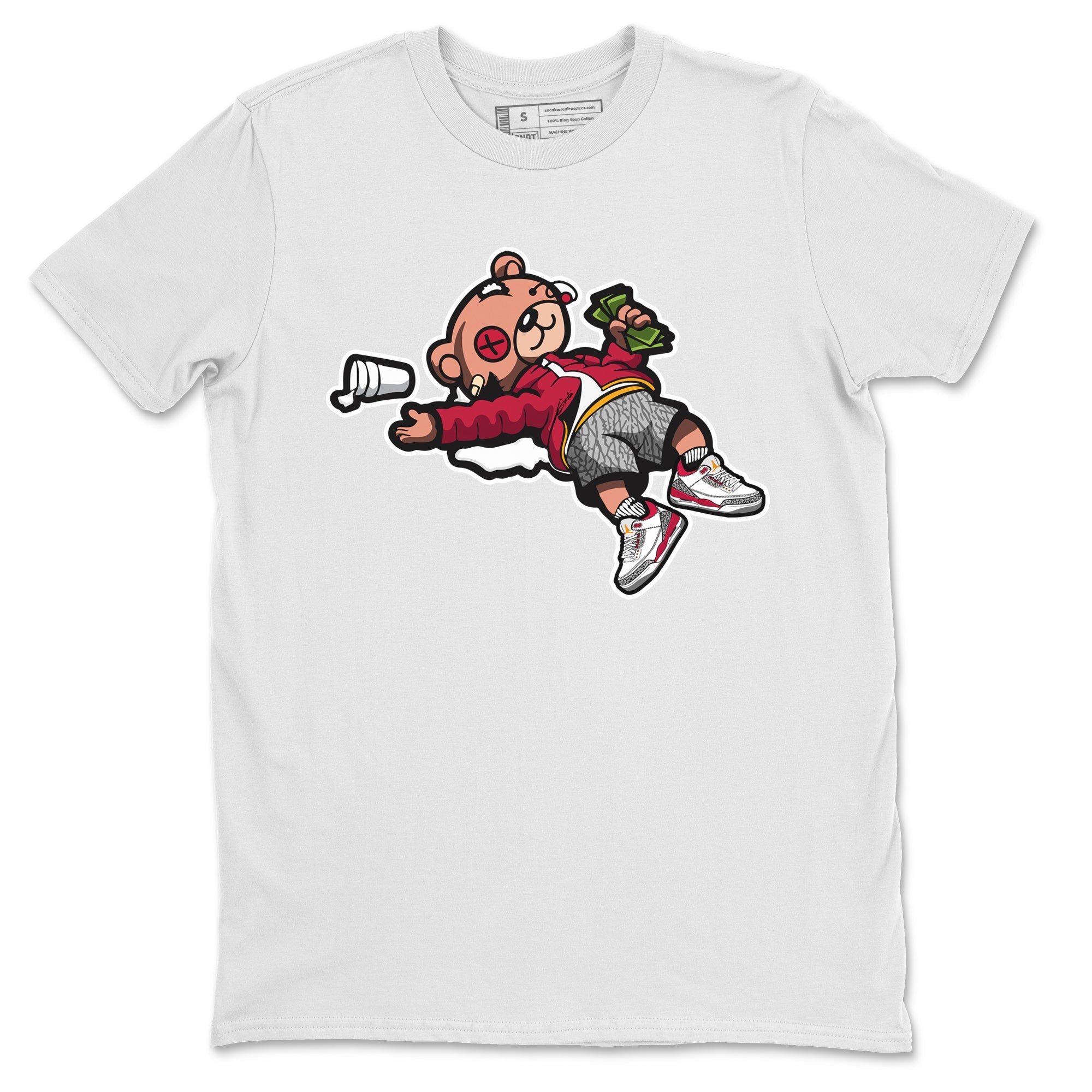 Drunk Teddy Bear Unisex Tops - Air Jordan 3 Cardinal