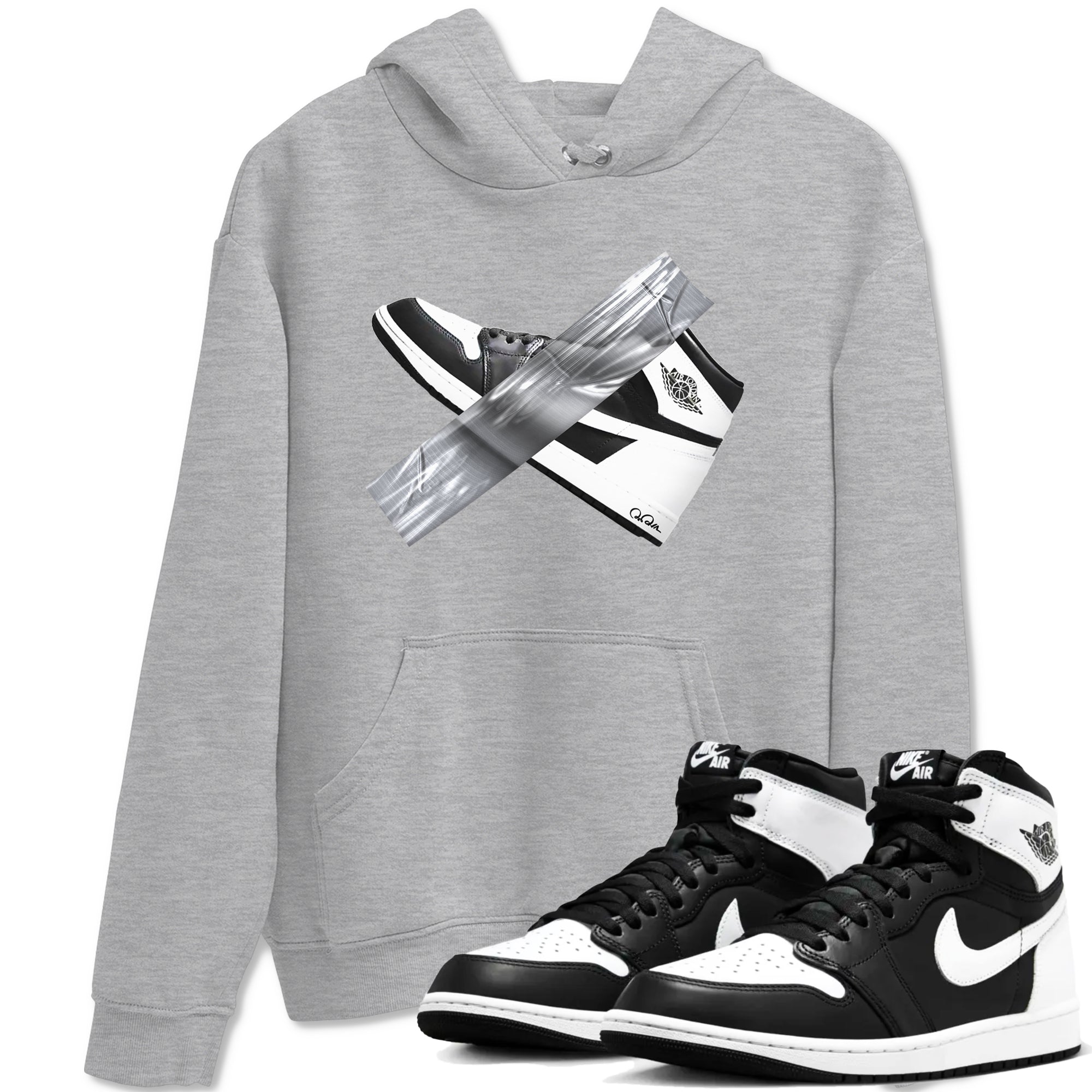 Duct Tape snkmatch Tees - Air Jordan 1 Black White