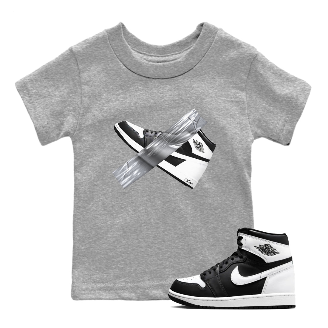 Duct Tape snkmatch Tees Kids - Air Jordan 1 Black White