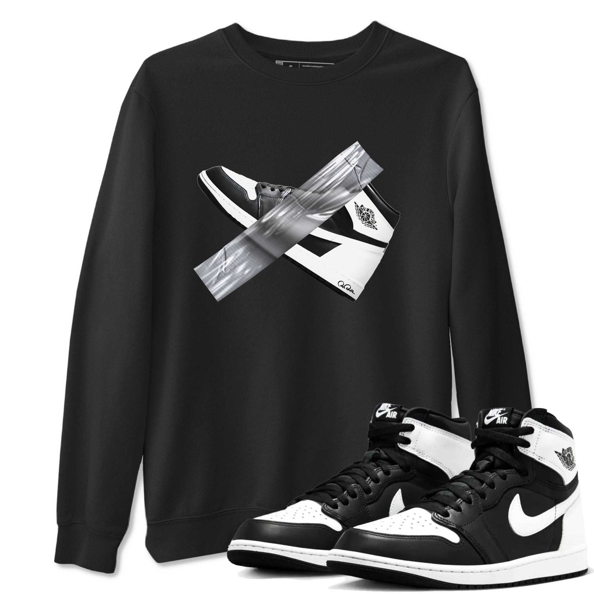 Duct Tape snkmatch Tees - Air Jordan 1 Black White