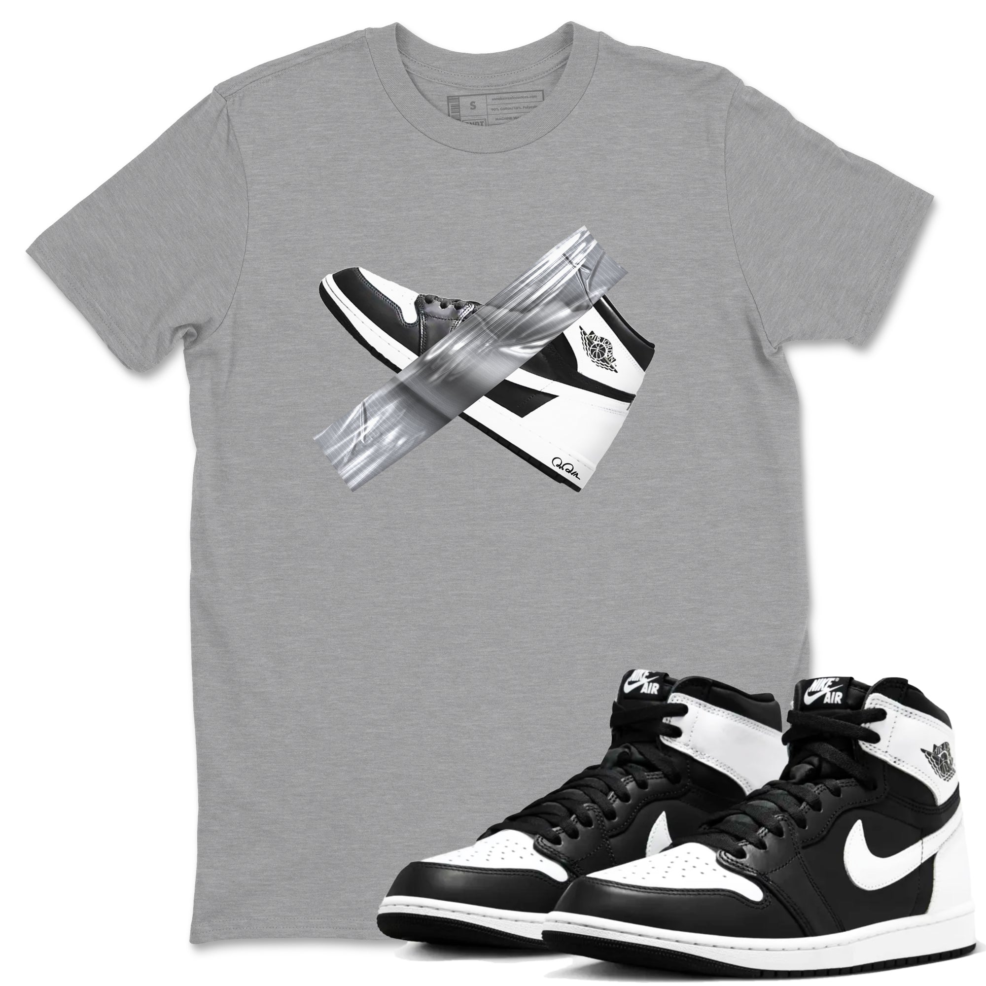 Duct Tape snkmatch Tees - Air Jordan 1 Black White