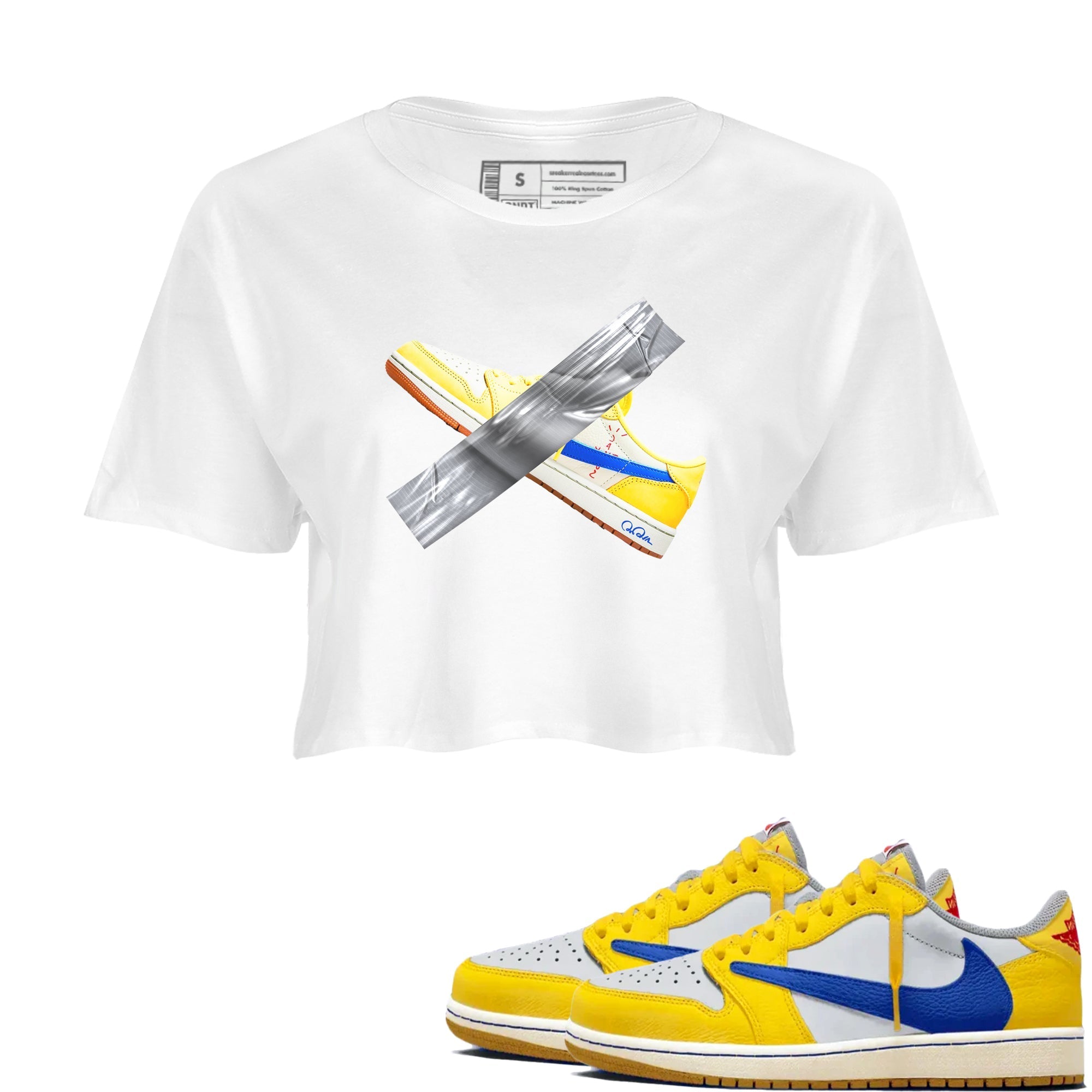 Duct Tape snkmatch Women's Top - Air Jordan 1 Travis Scott Canary
