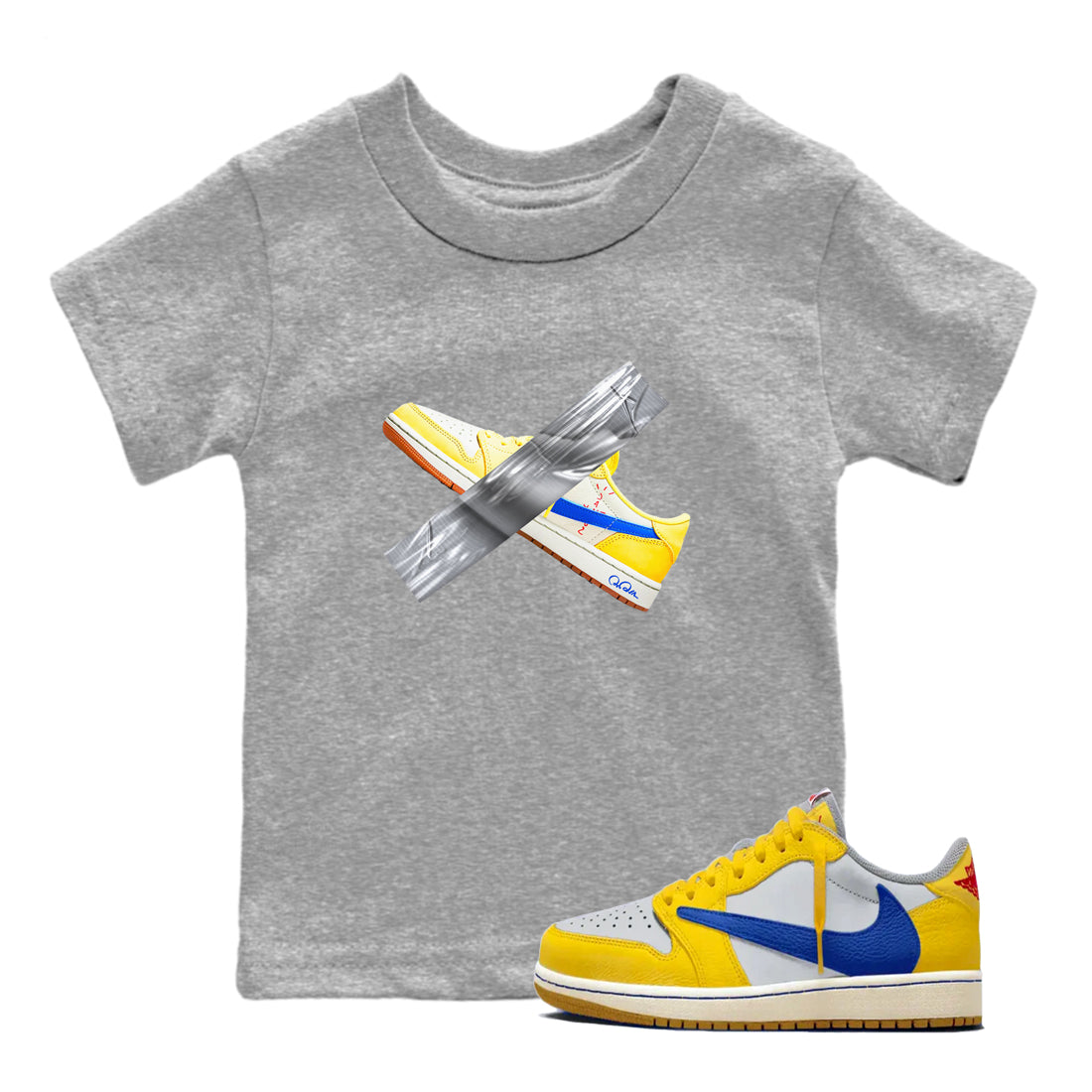 Duct Tape snkmatch Tees Kids - Air Jordan 1 Travis Scott Canary