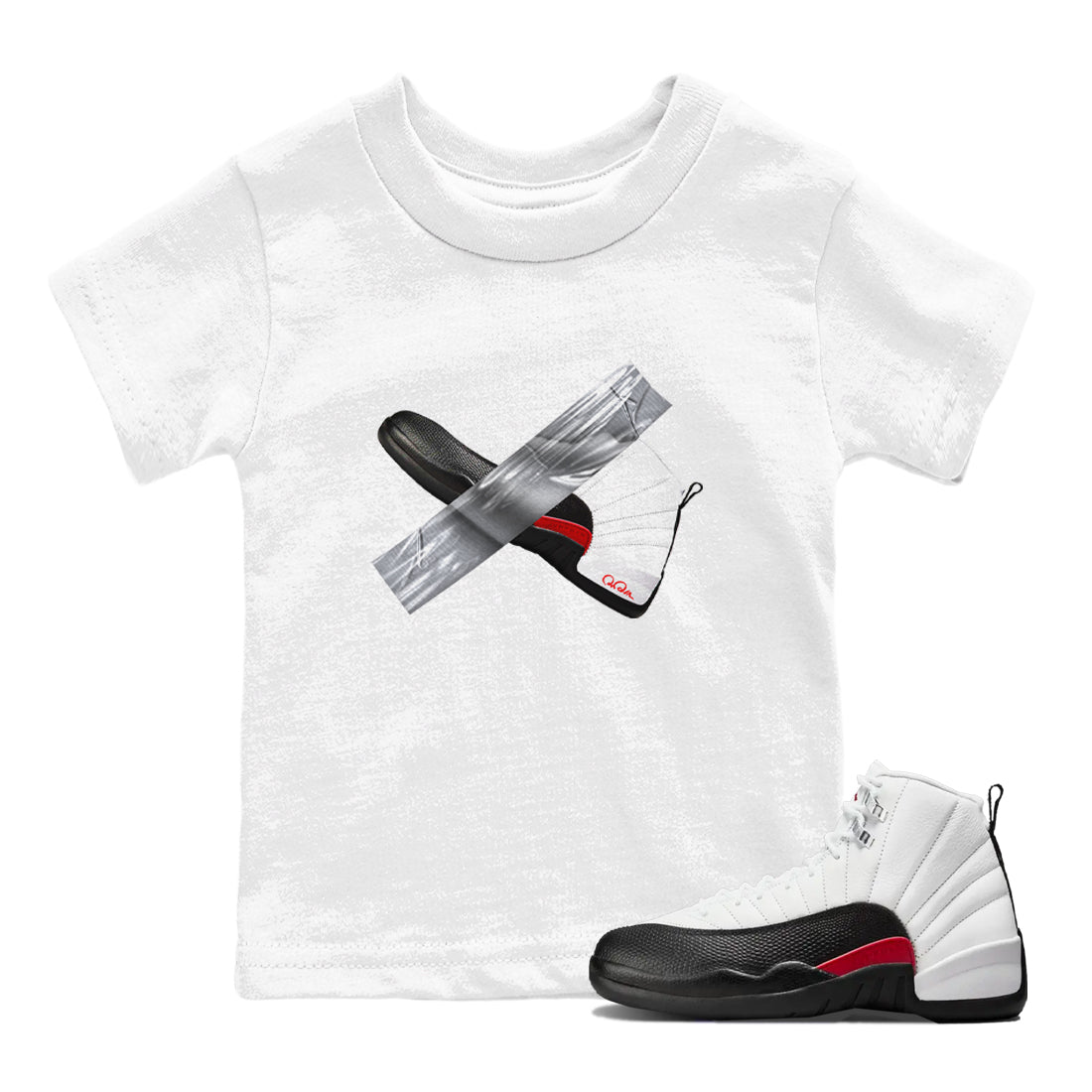 Duct Tape snkmatch Tees Kids - Air Jordan 12 Taxi Flip