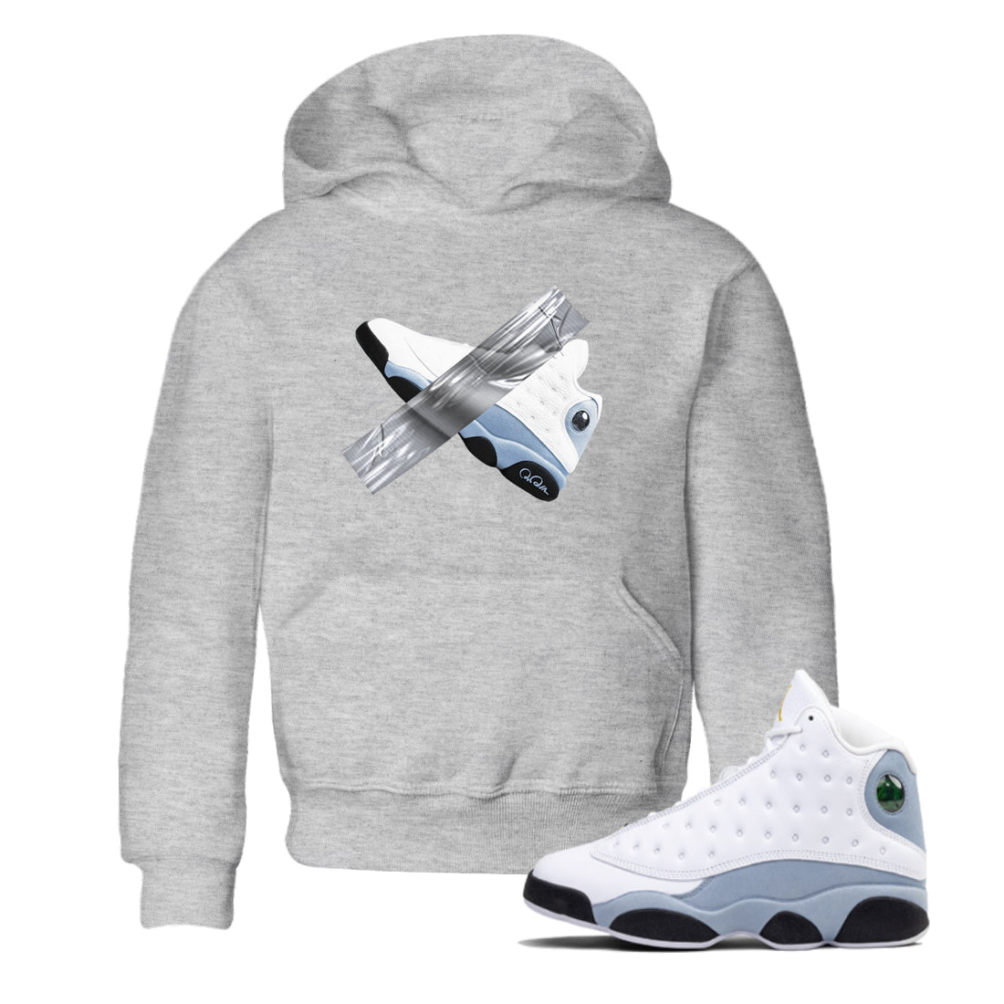 Duct Tape snkmatch Tees Kids - Air Jordan 13 Blue Grey