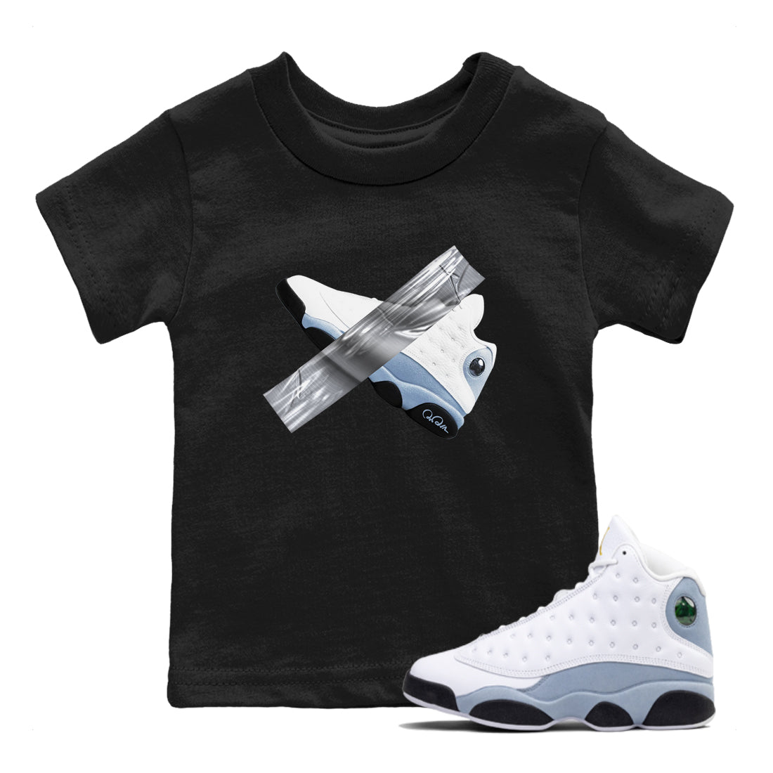 Duct Tape snkmatch Tees Kids - Air Jordan 13 Blue Grey