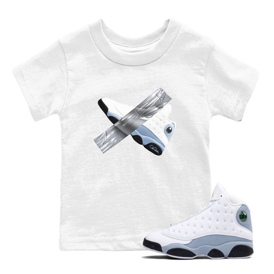 Duct Tape snkmatch Tees Kids - Air Jordan 13 Blue Grey