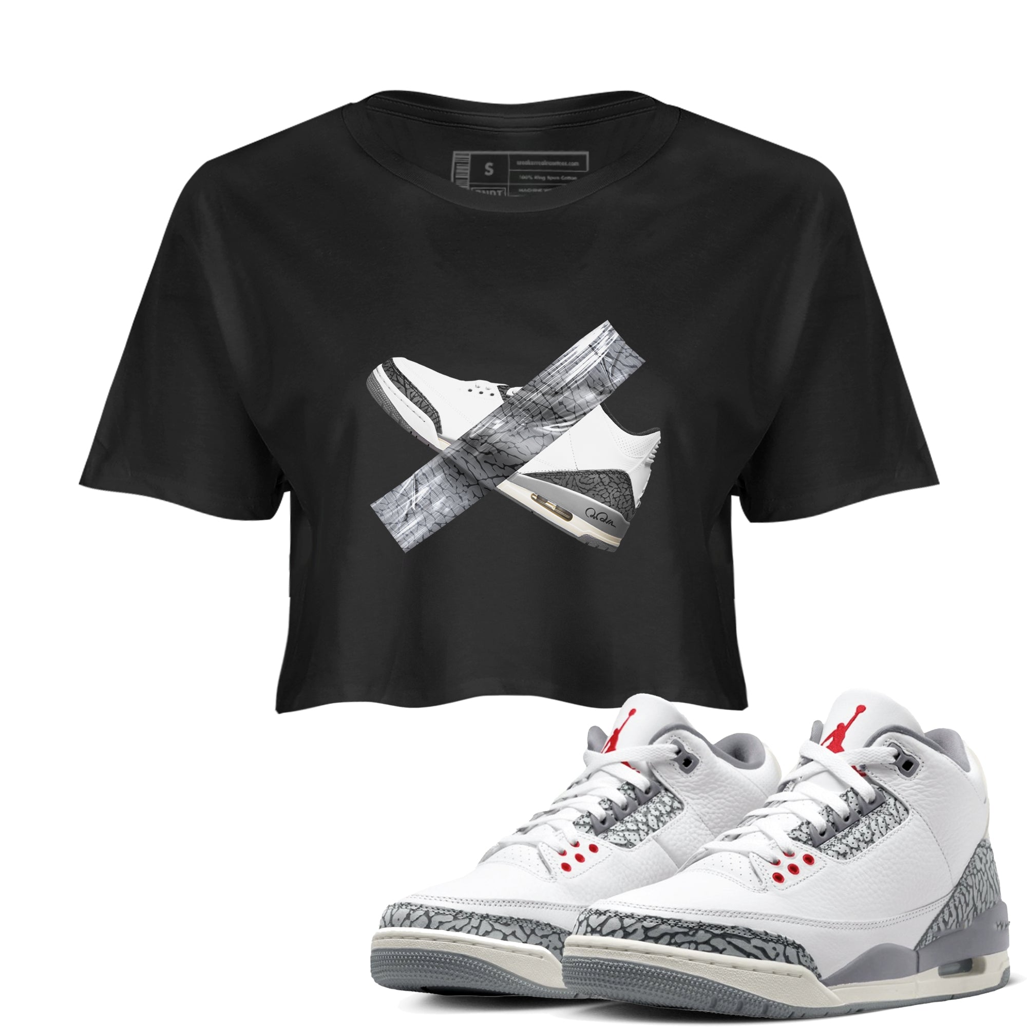 Duct Tape snkmatch Women's Top - Air Jordan 3 Cement Grey