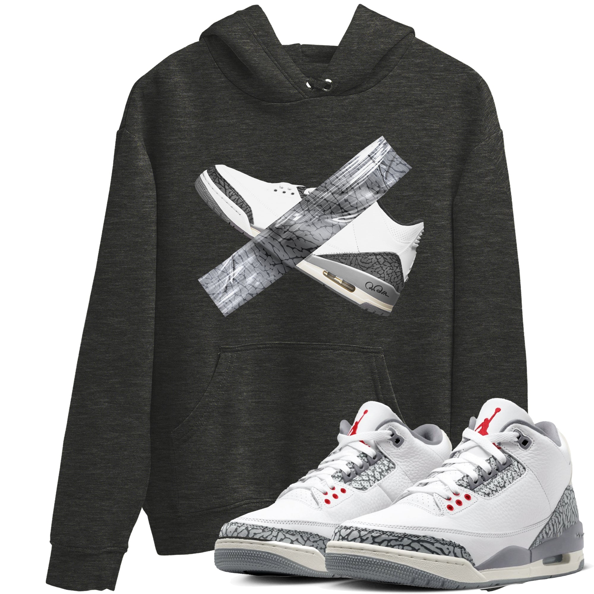 Duct Tape snkmatch Tees - Air Jordan 3 Cement Grey