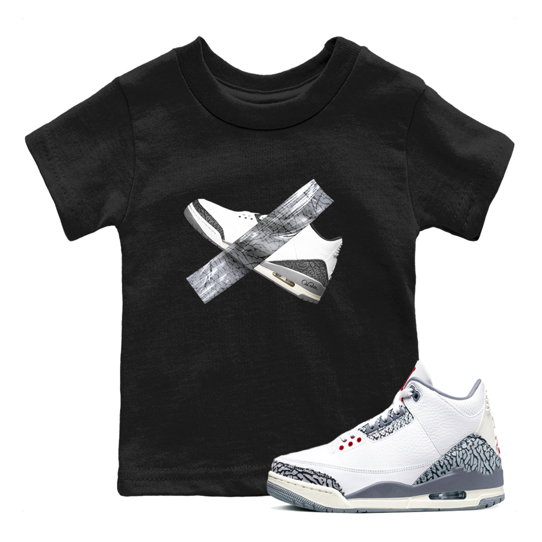 Duct Tape snkmatch Tees Kids - Air Jordan 3 Cement Grey