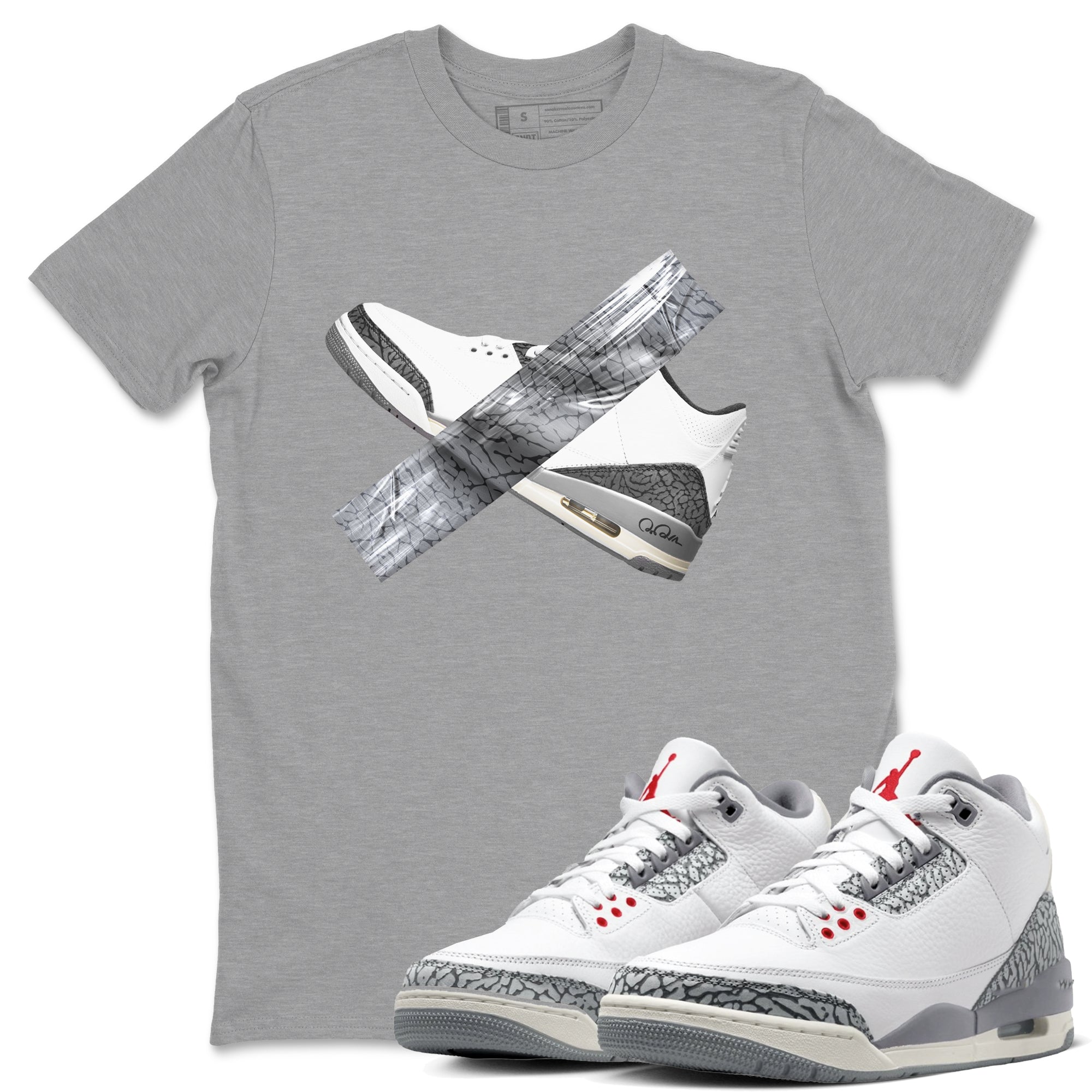 Duct Tape snkmatch Tees - Air Jordan 3 Cement Grey