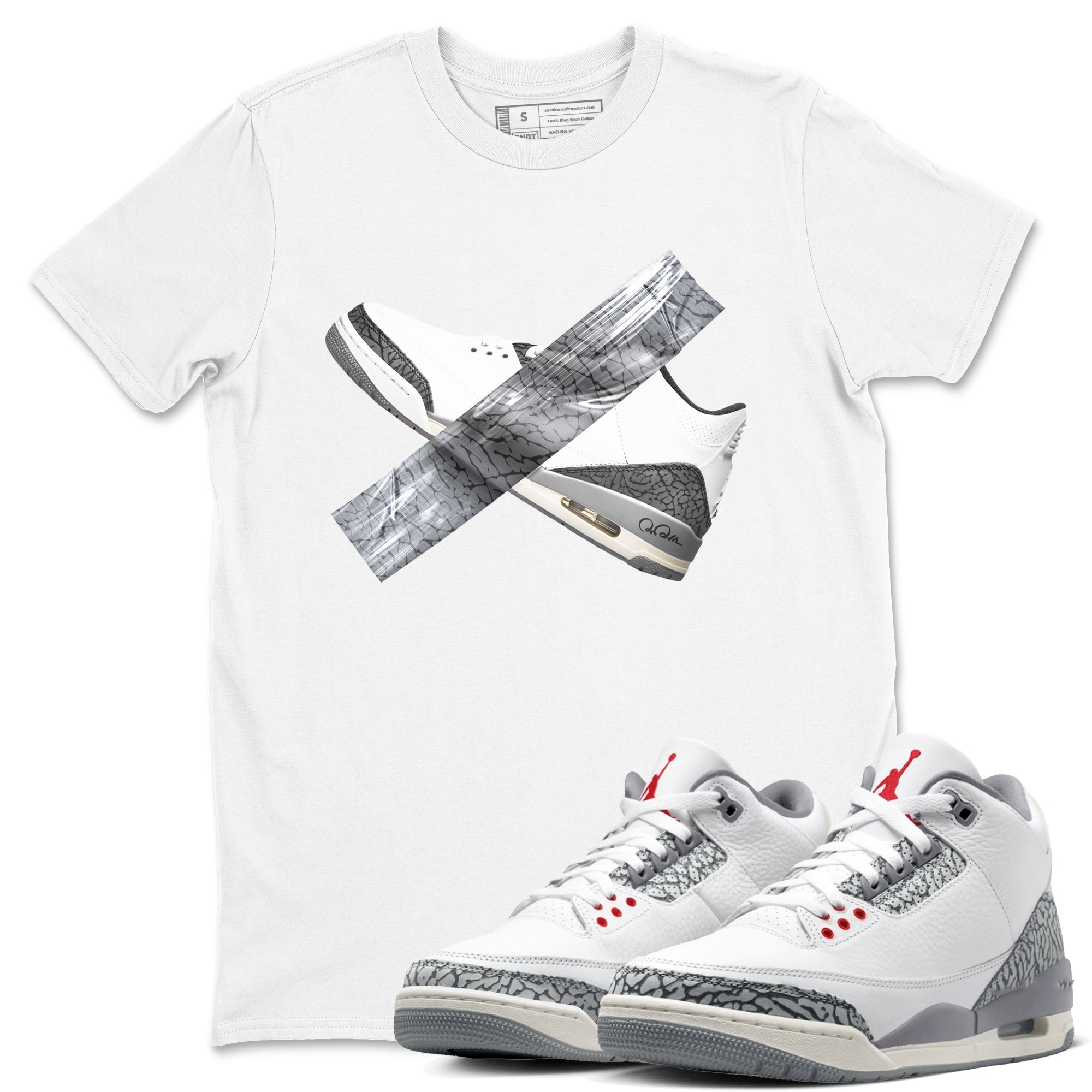 Duct Tape snkmatch Tees - Air Jordan 3 Cement Grey