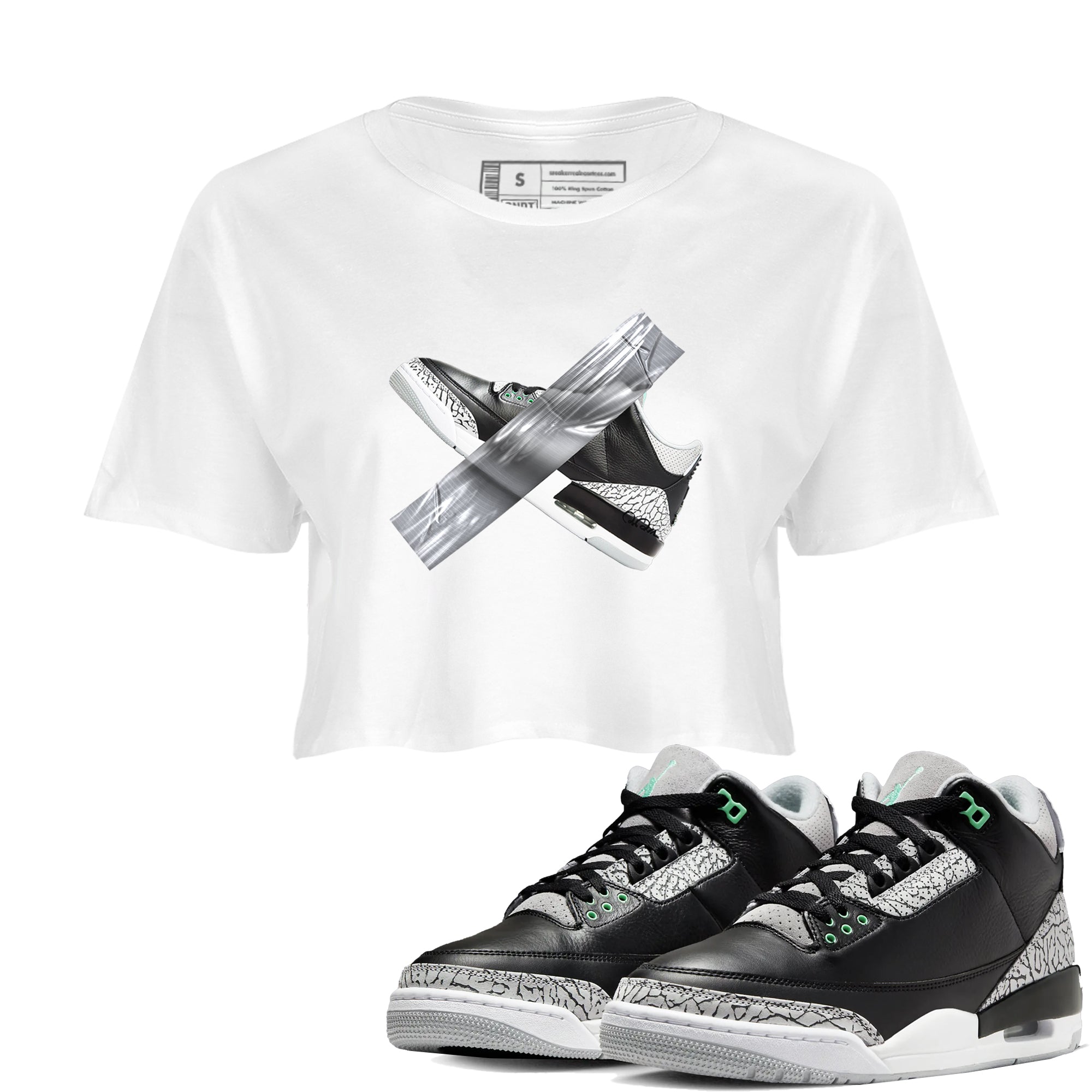 Duct Tape snkmatch Women's Top - Air Jordan 3 Green Glow