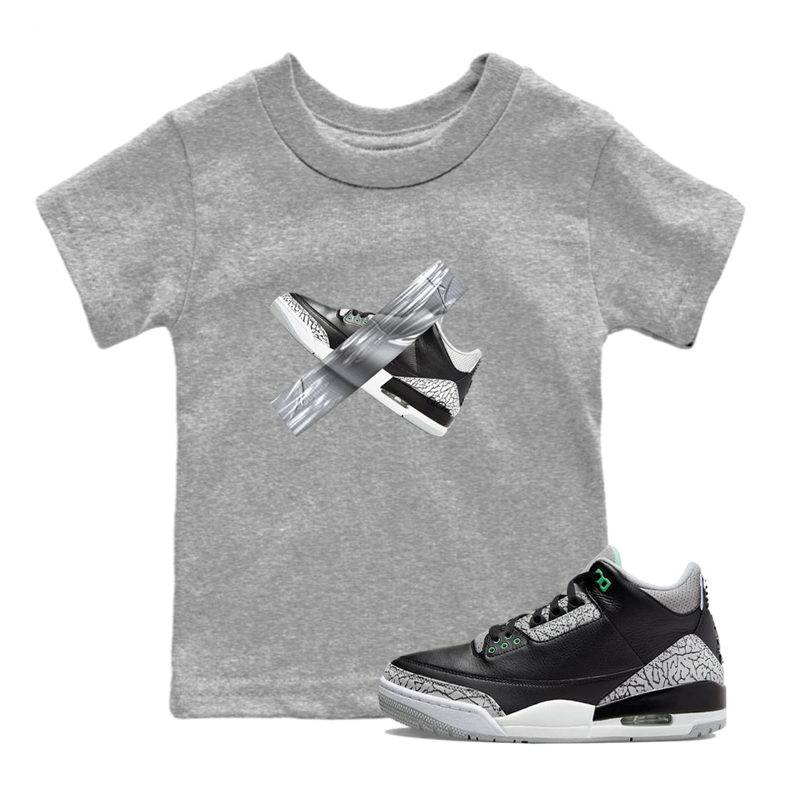 Duct Tape snkmatch Tees Kids - Air Jordan 3 Green Glow