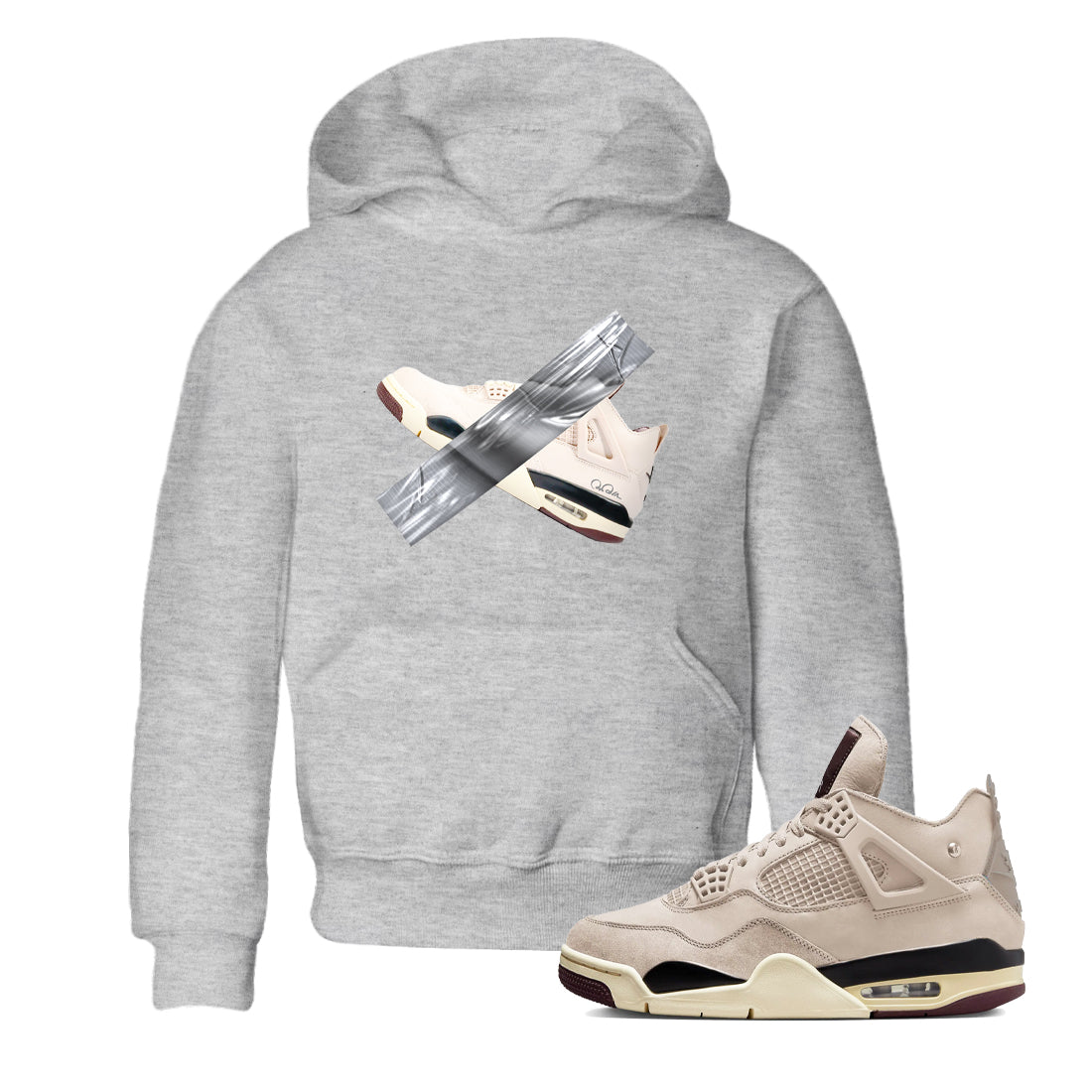 Duct tape snkmatch Tees Kids - Air Jordan 4 A Ma Maniere x Fossil Stone