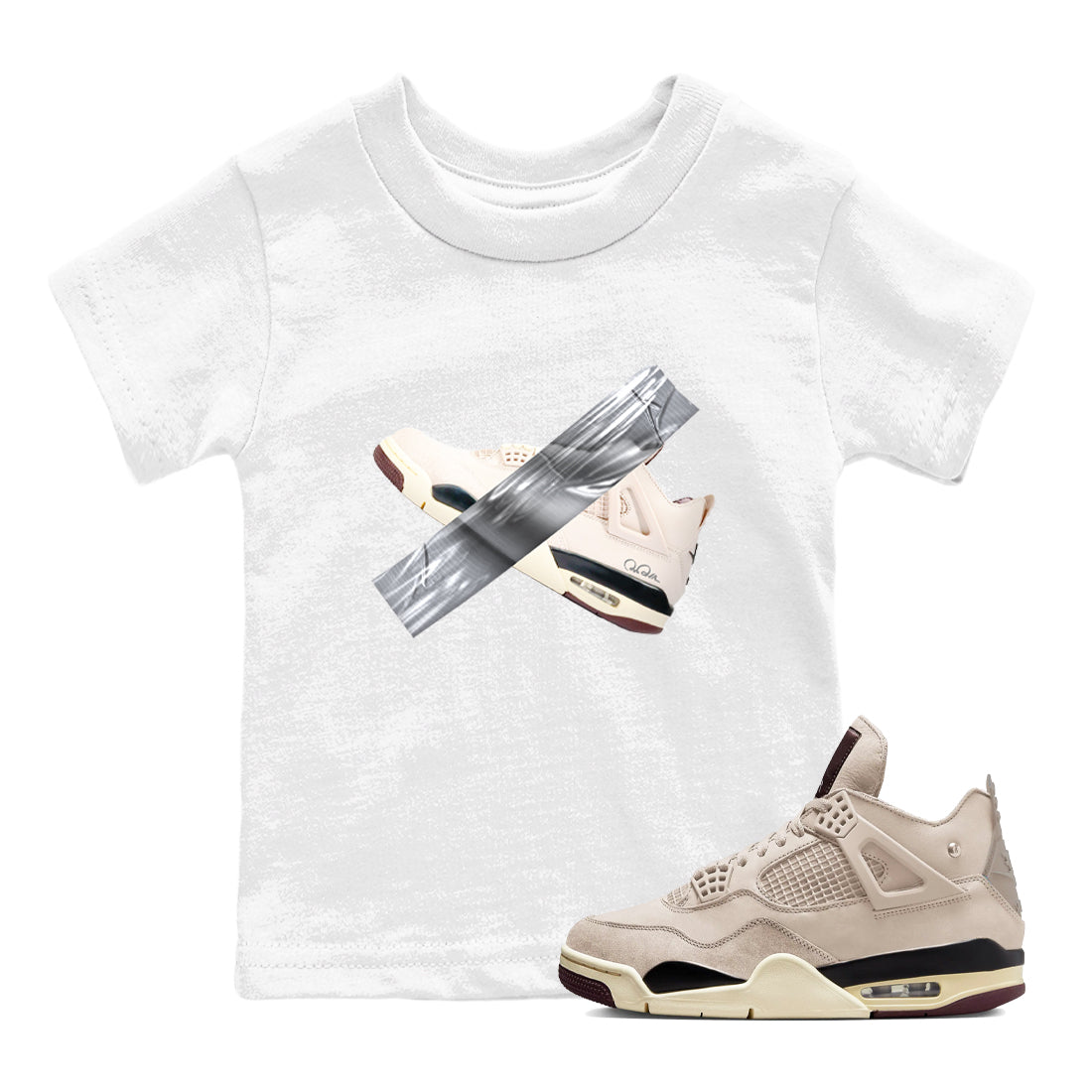 Duct tape snkmatch Tees Kids - Air Jordan 4 A Ma Maniere x Fossil Stone