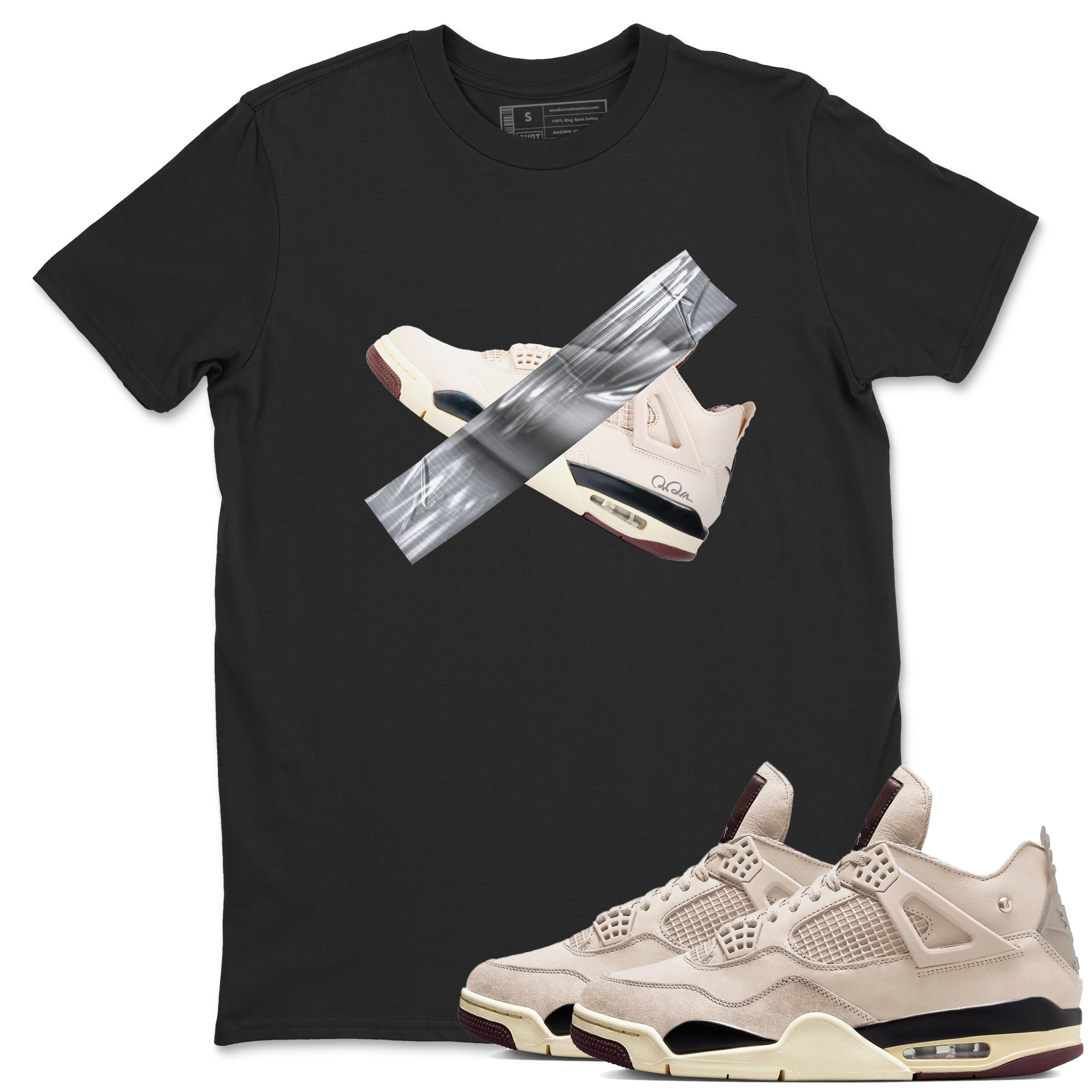 Duct tape snkmatch Tees - Air Jordan 4 A Ma Maniere x Fossil Stone