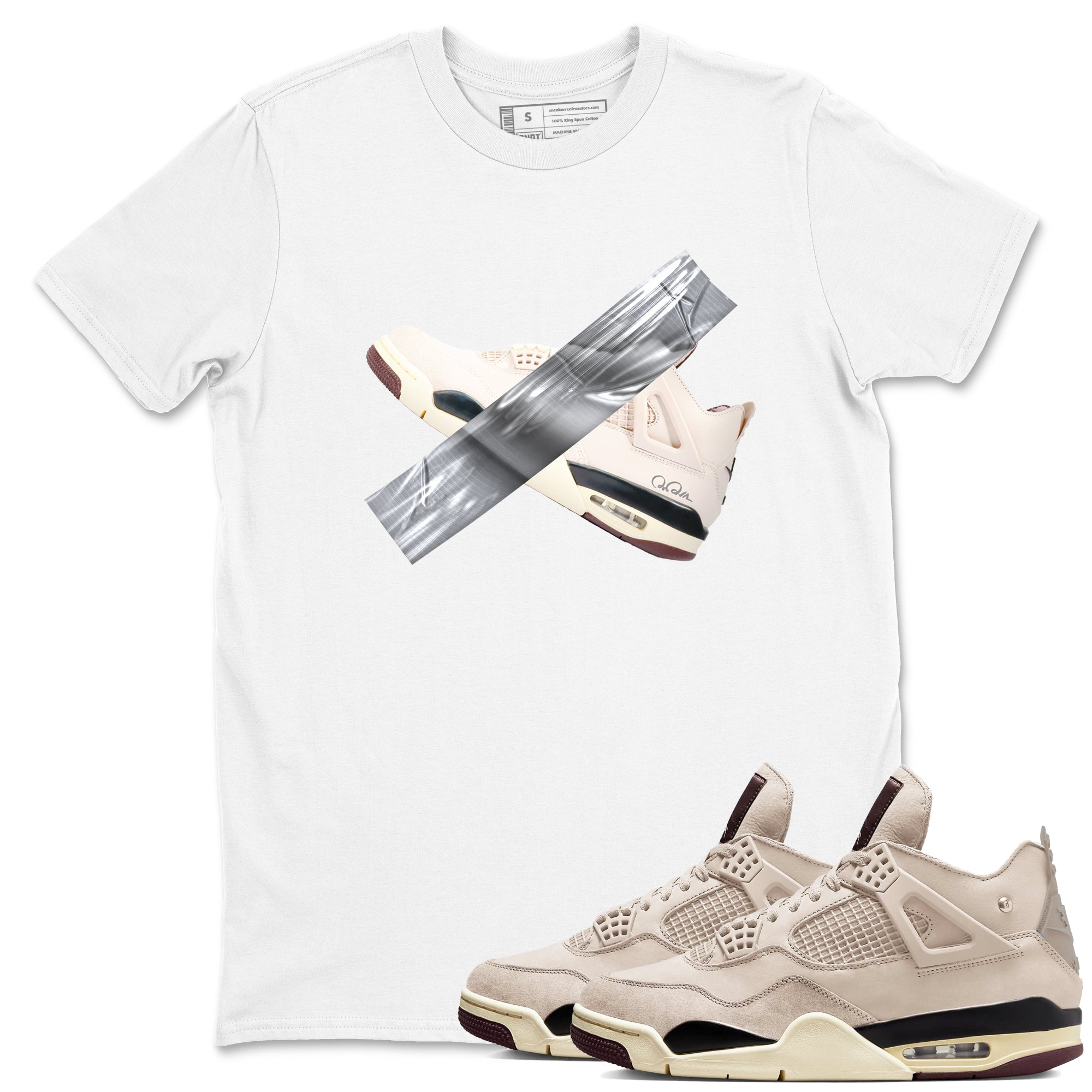Duct tape snkmatch Tees - Air Jordan 4 A Ma Maniere x Fossil Stone