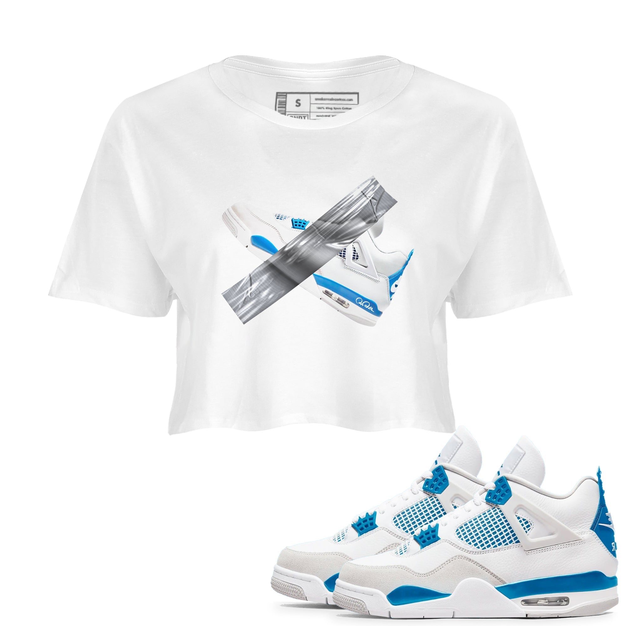 Duct Tape snkmatch Women's Top - Air Jordan 4 Military Blue