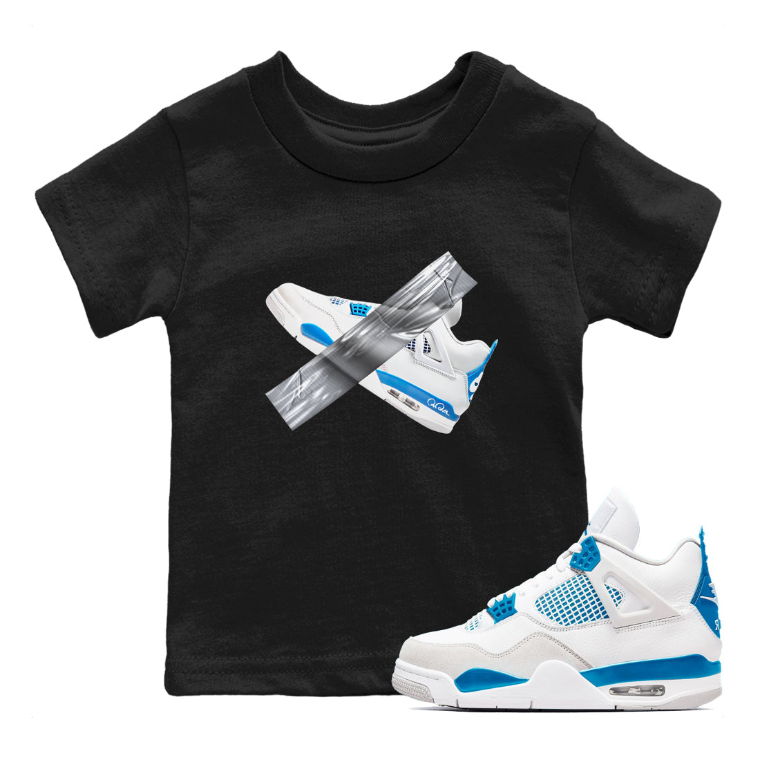 Duct Tape snkmatch Tees Kids - Air Jordan 4 Military Blue