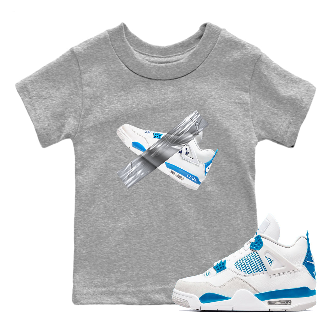 Duct Tape snkmatch Tees Kids - Air Jordan 4 Military Blue