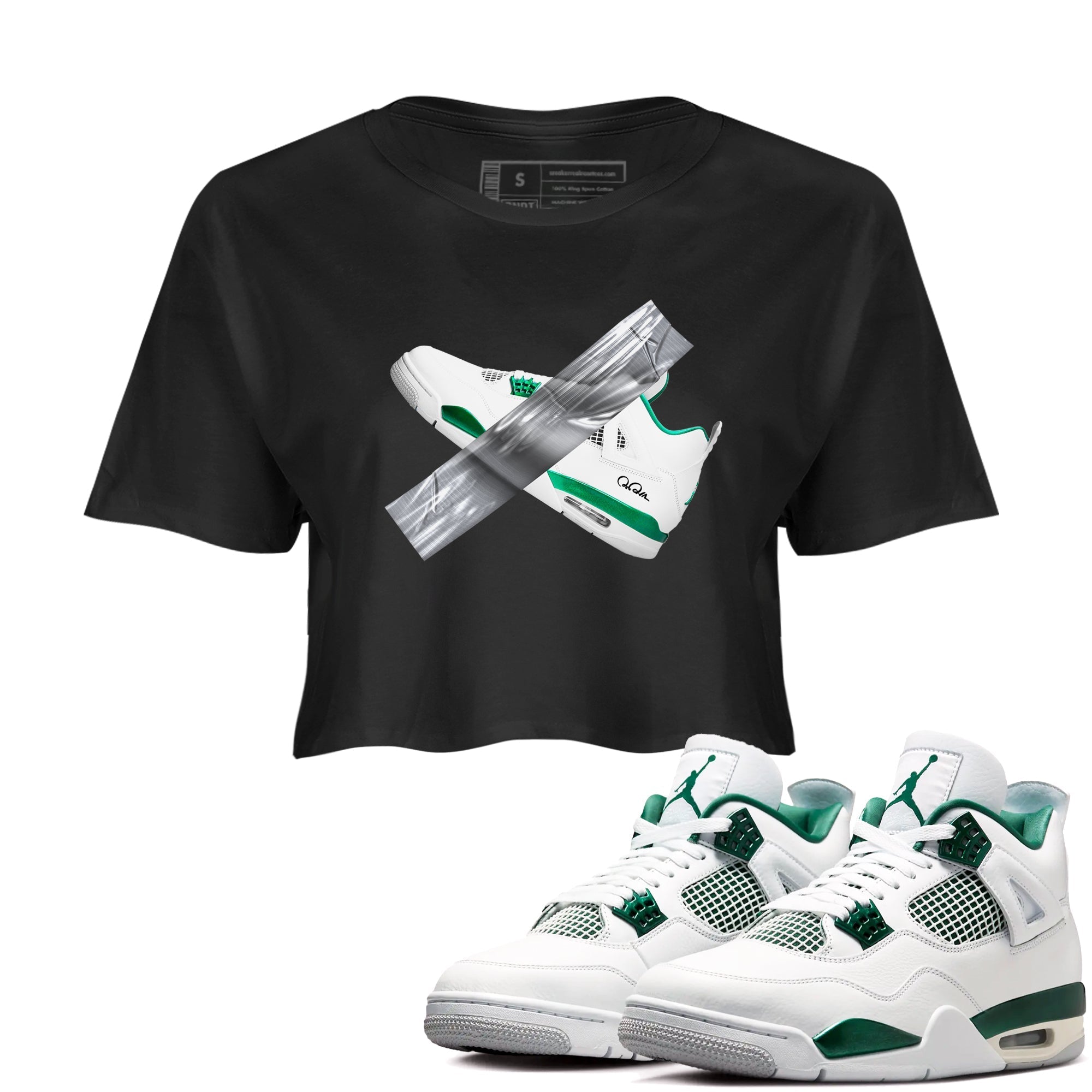 Duct Tape snkmatch Women's Top - Air Jordan 4 Oxidized Green