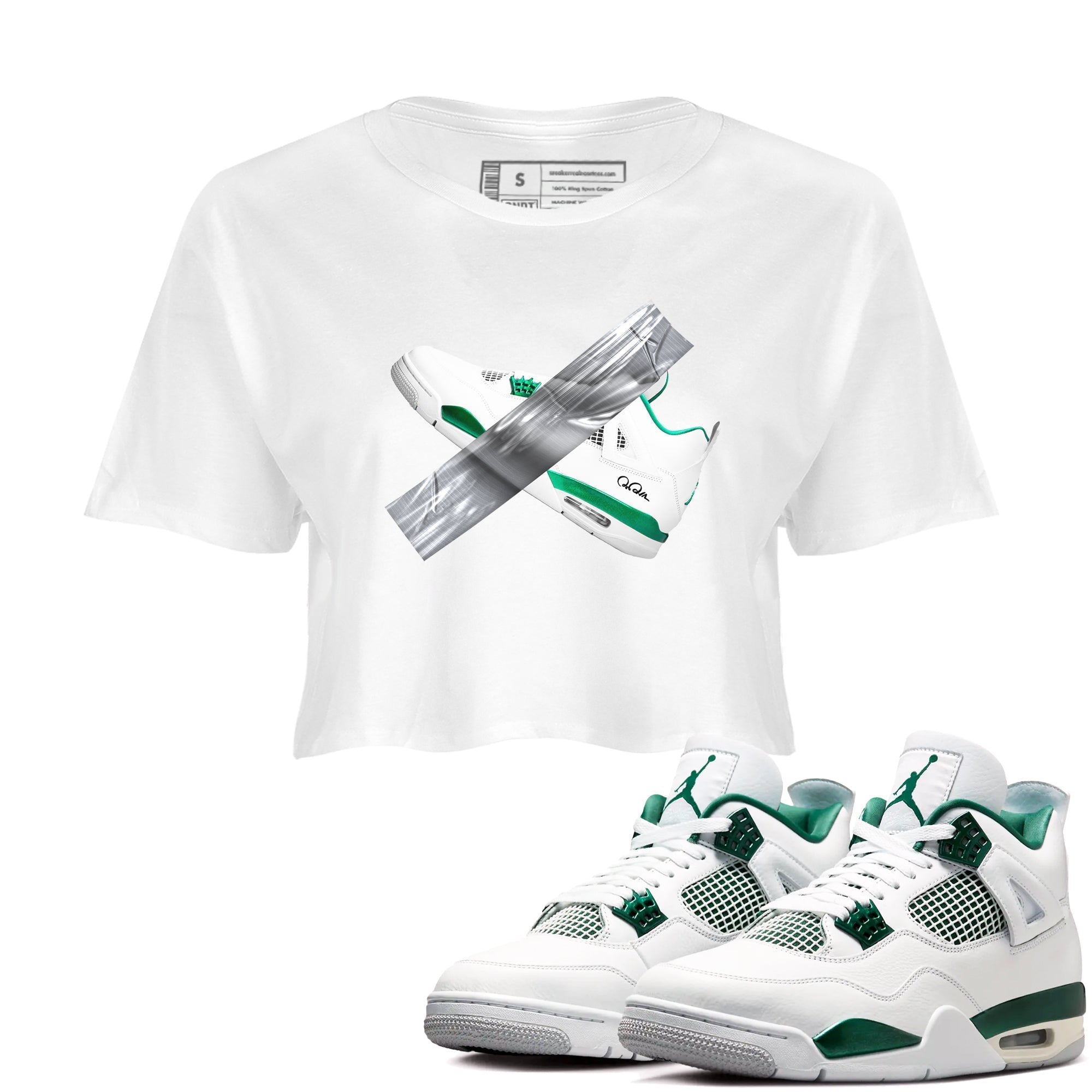 Duct Tape snkmatch Women's Top - Air Jordan 4 Oxidized Green
