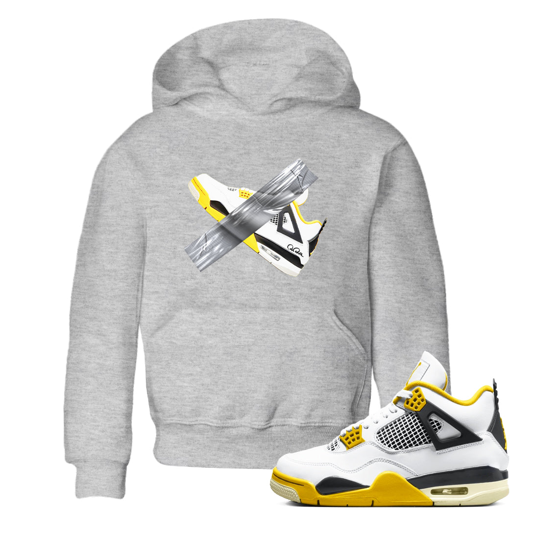 Duct Tape snkmatch Tees Kids - Air Jordan 4 Vivid Sulfur
