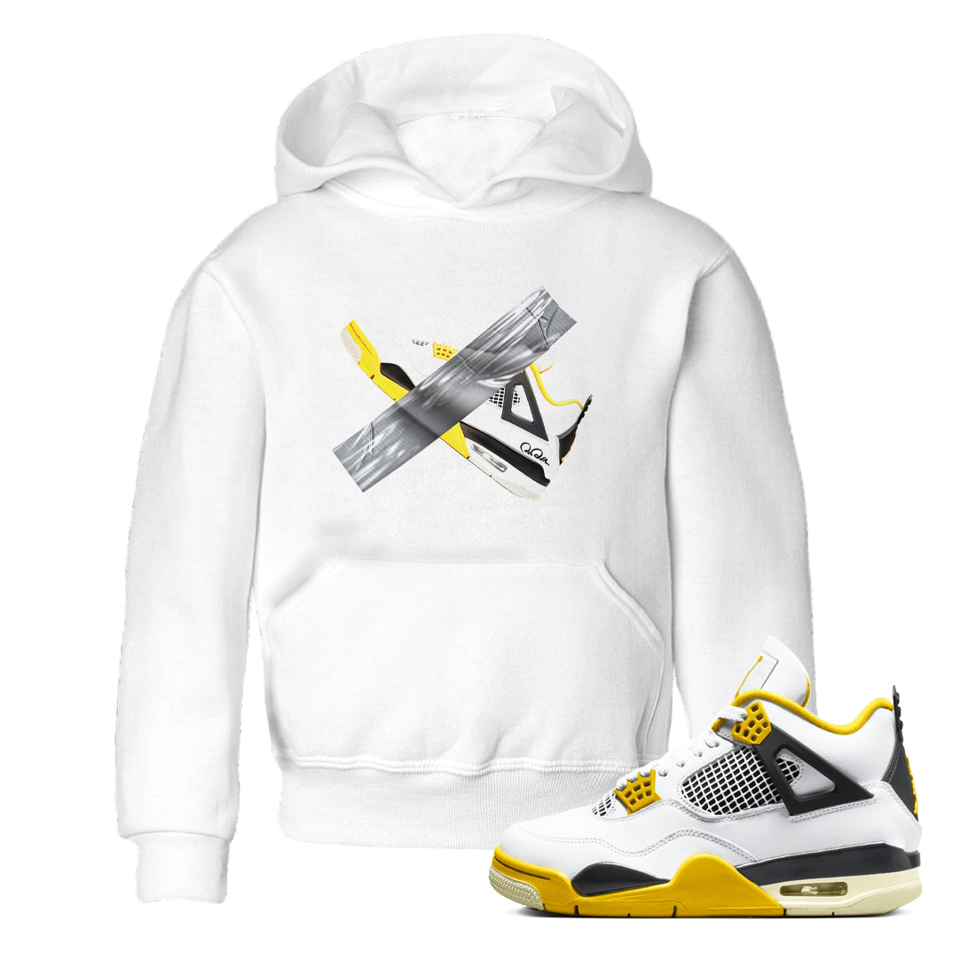 Duct Tape snkmatch Tees Kids - Air Jordan 4 Vivid Sulfur