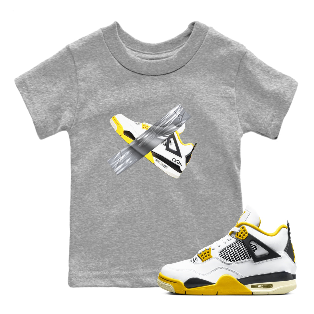 Duct Tape snkmatch Tees Kids - Air Jordan 4 Vivid Sulfur