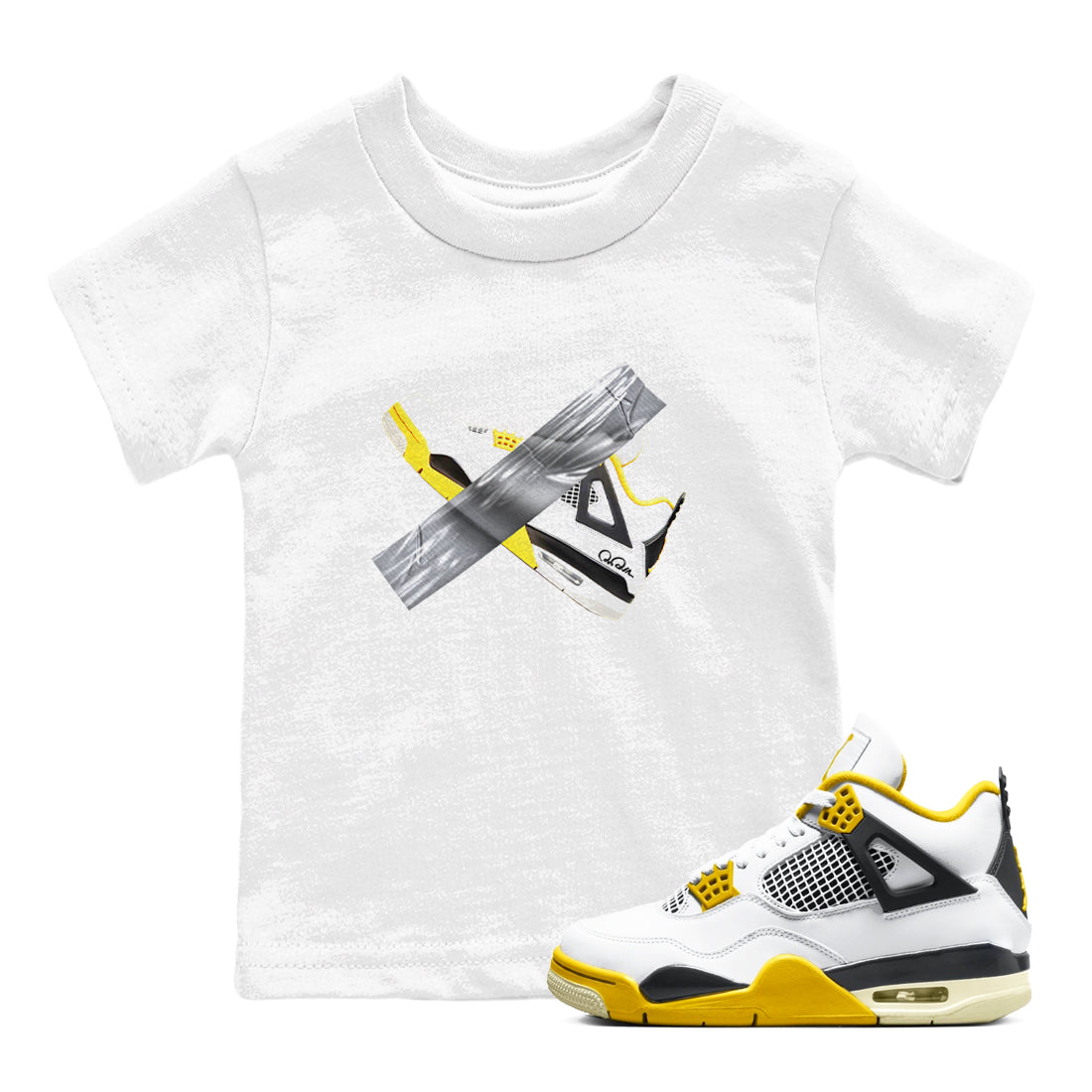 Duct Tape snkmatch Tees Kids - Air Jordan 4 Vivid Sulfur