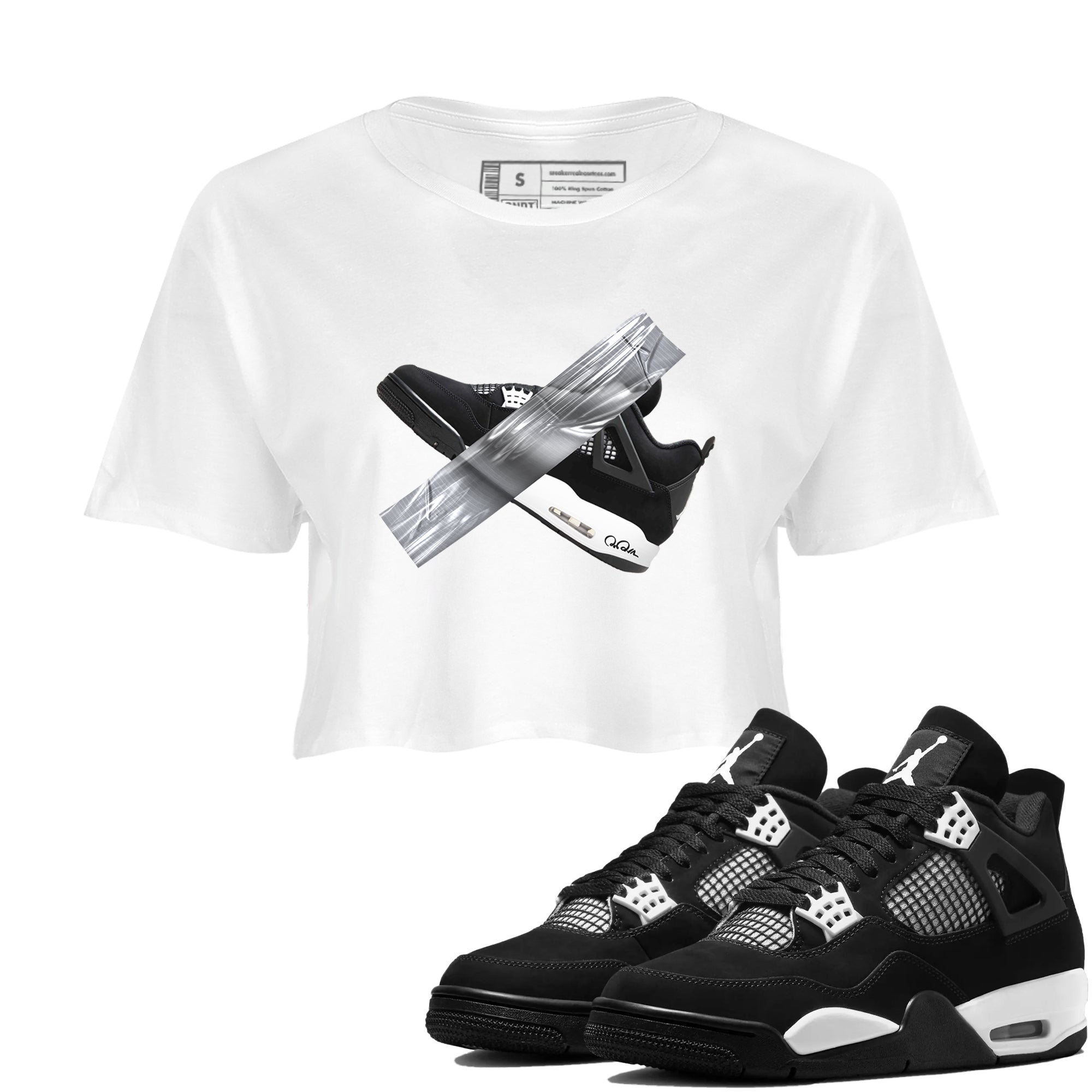 Duct Tape snkmatch Women's Top - Air Jordan 4 White Thunder