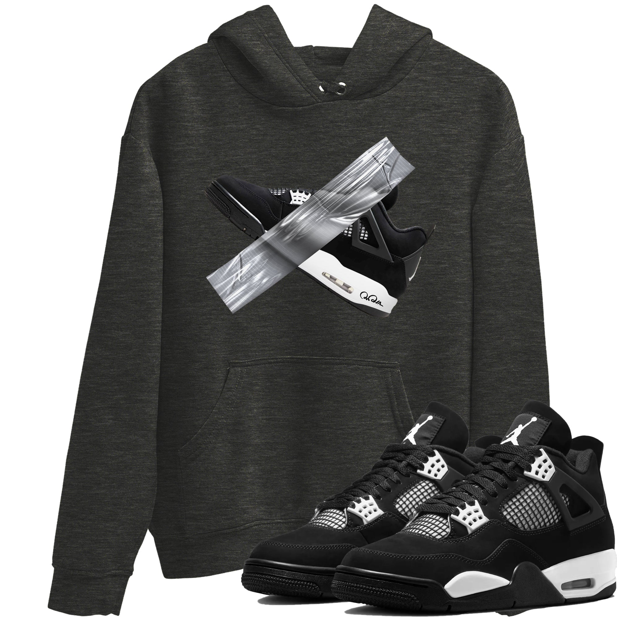 Duct Tape snkmatch Tees - Air Jordan 4 White Thunder