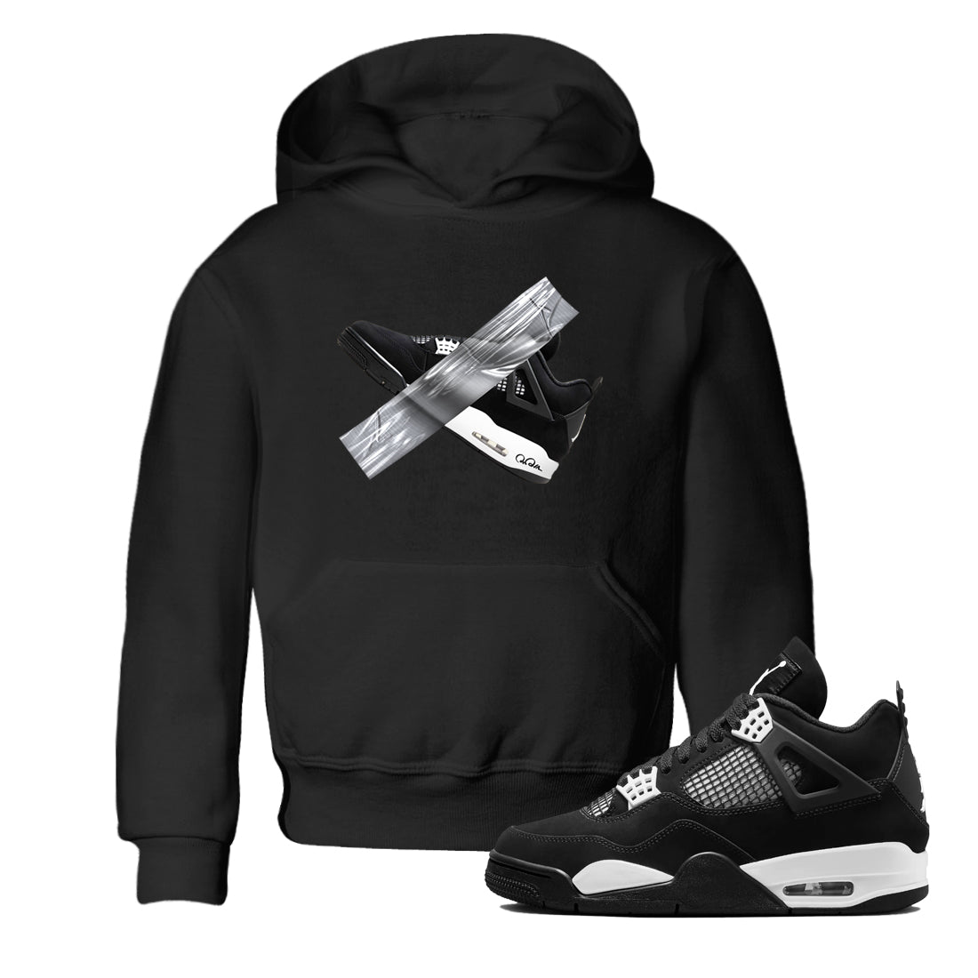 Duct Tape snkmatch Tees Kids - Air Jordan 4 White Thunder