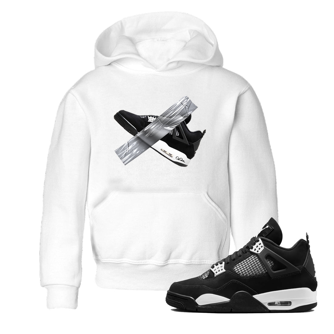 Duct Tape snkmatch Tees Kids - Air Jordan 4 White Thunder