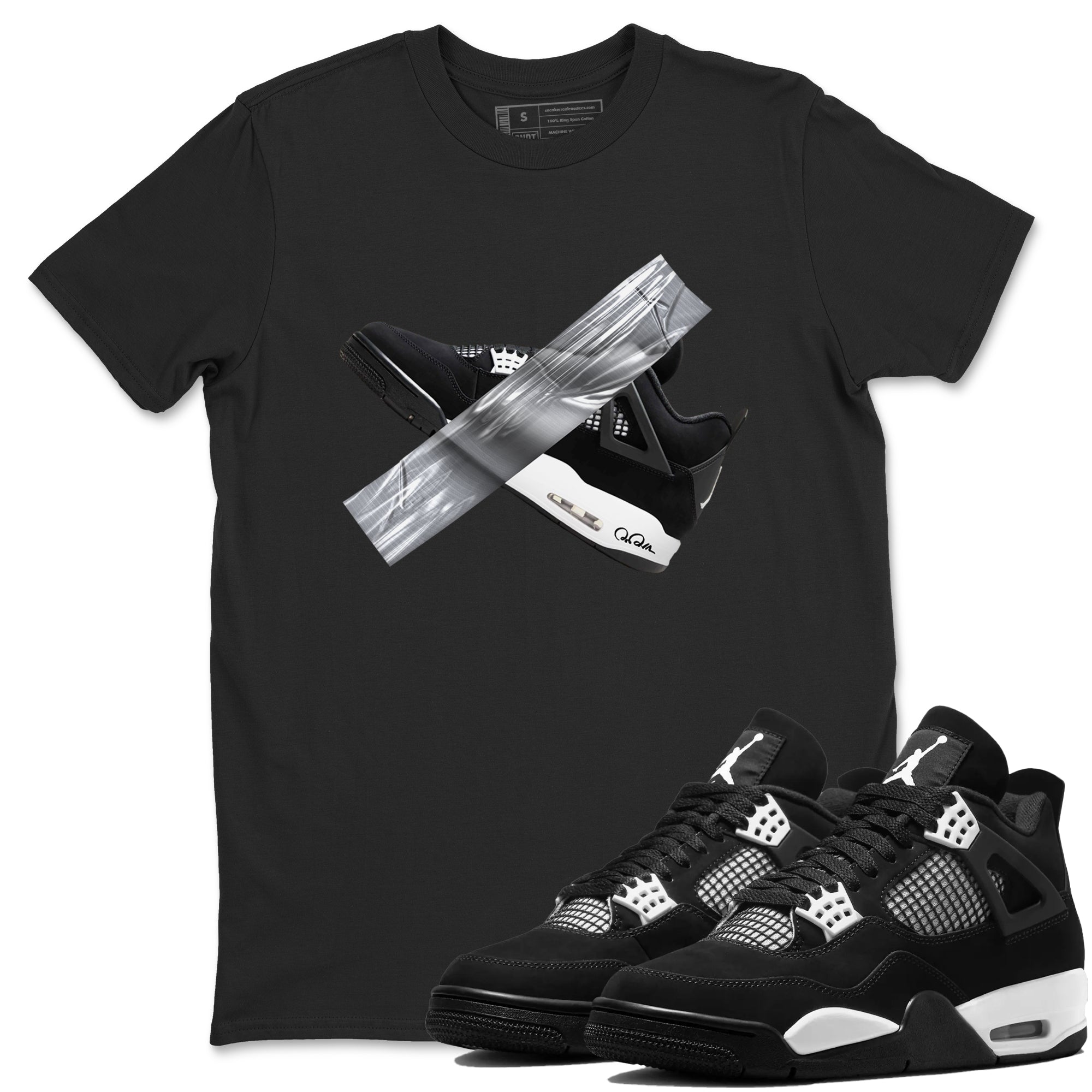 Duct Tape snkmatch Tees - Air Jordan 4 White Thunder