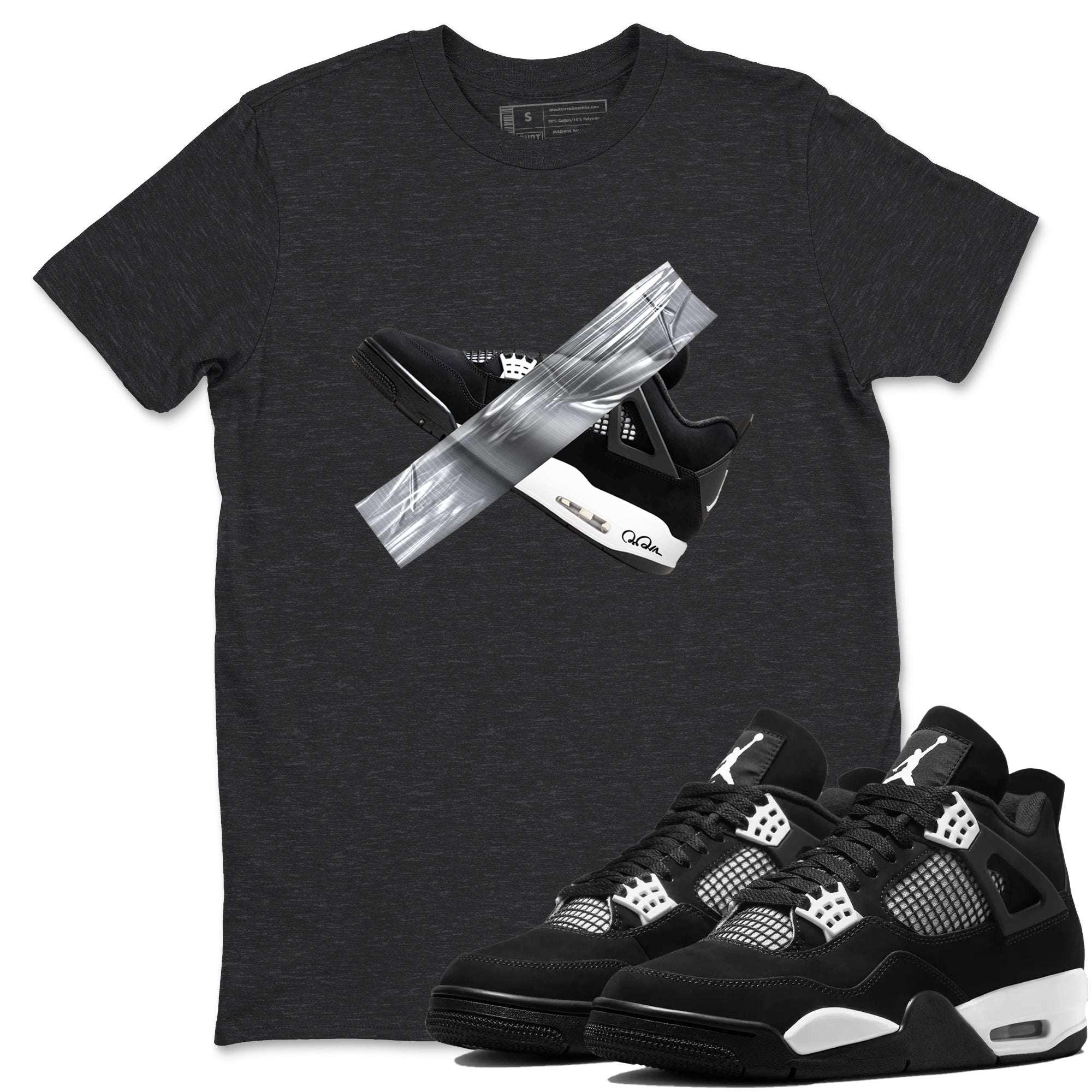 Duct Tape snkmatch Tees - Air Jordan 4 White Thunder
