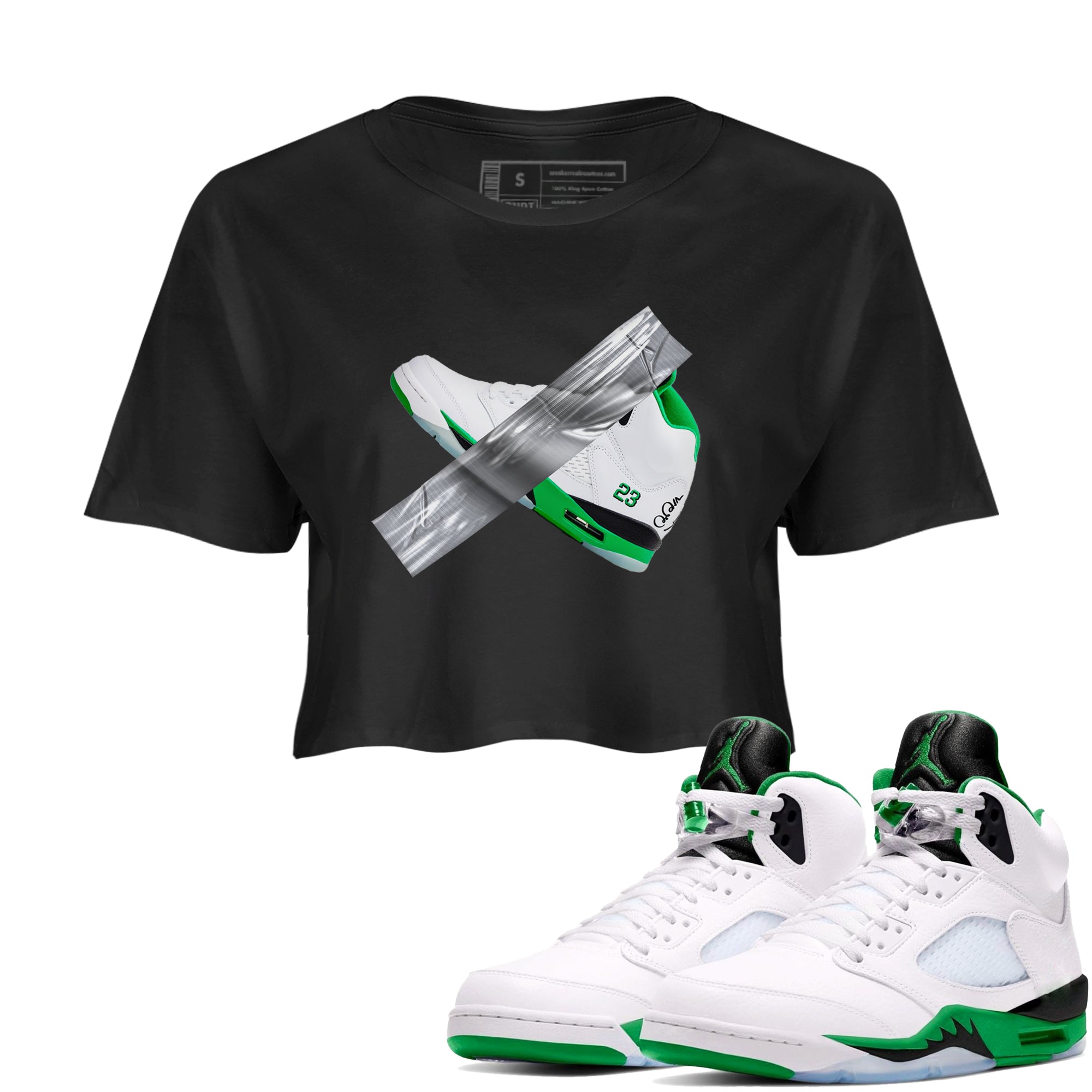Duct Tape snkmatch Women's Top - Air Jordan 5 Lucky Green