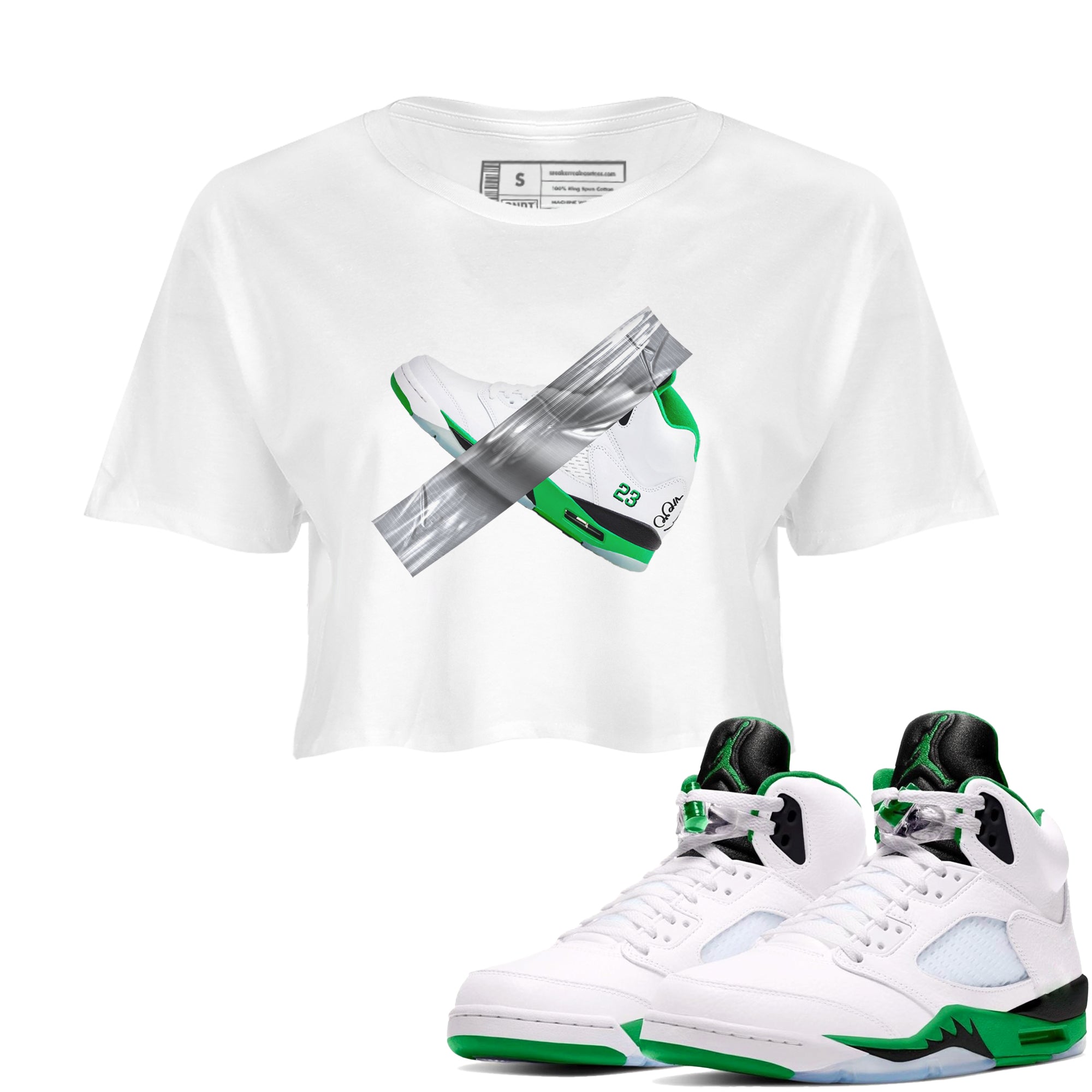 Duct Tape snkmatch Women's Top - Air Jordan 5 Lucky Green