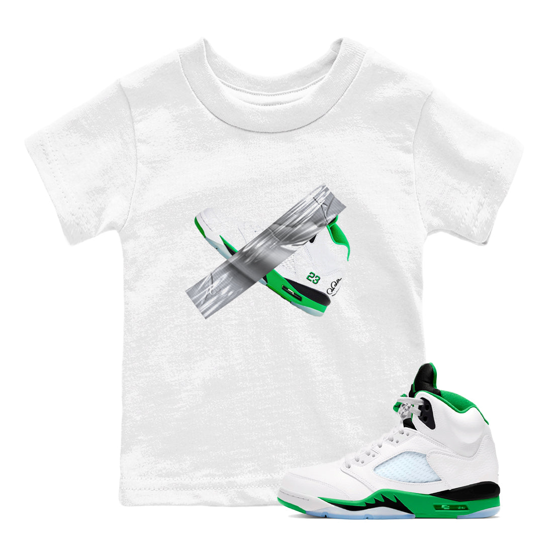 Duct Tape snkmatch Tees Kids - Air Jordan 5 Lucky Green