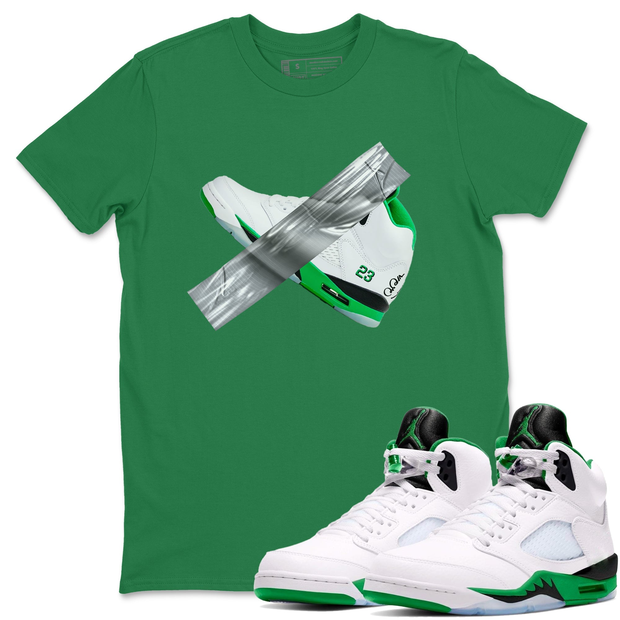 Duct Tape snkmatch Tees - Air Jordan 5 Lucky Green
