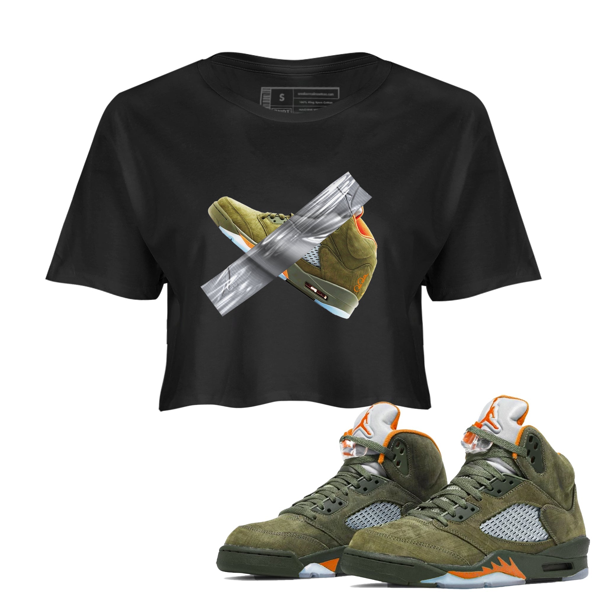 Duct Tape snkmatch Women's Top - Air Jordan 5 Olive