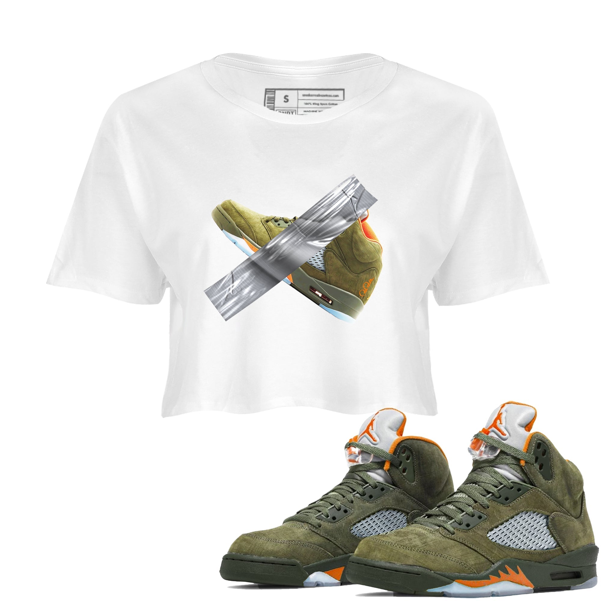 Duct Tape snkmatch Women's Top - Air Jordan 5 Olive