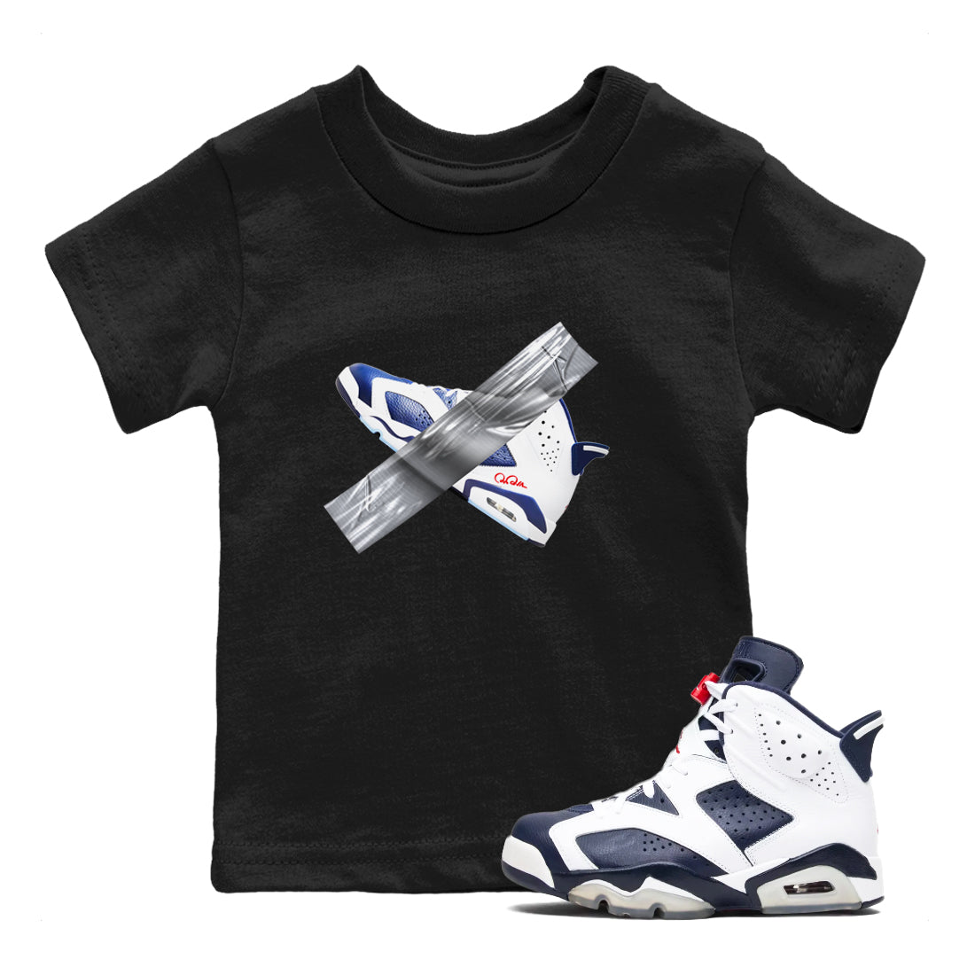 Duct Tape snkmatch Tees Kids - Air Jordan 6 White And Midnight Navy