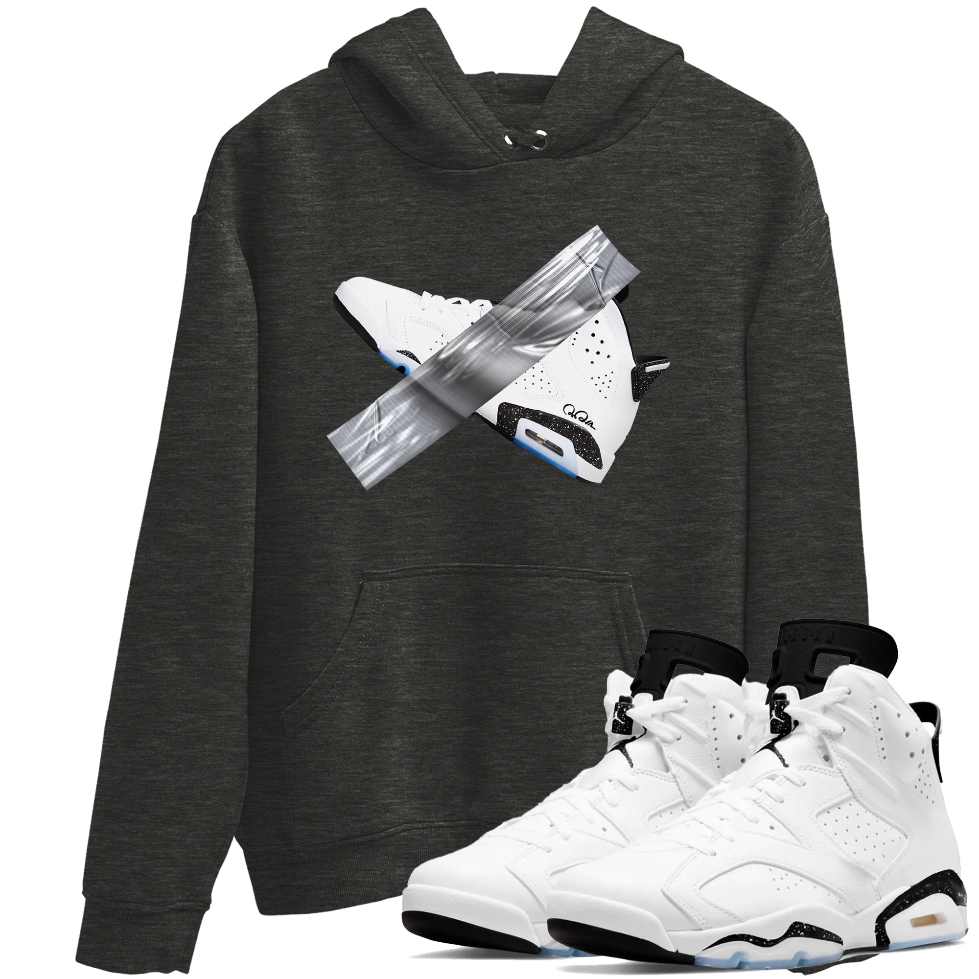 Duct Tape snkmatch Tees - Air Jordan 6 White Black