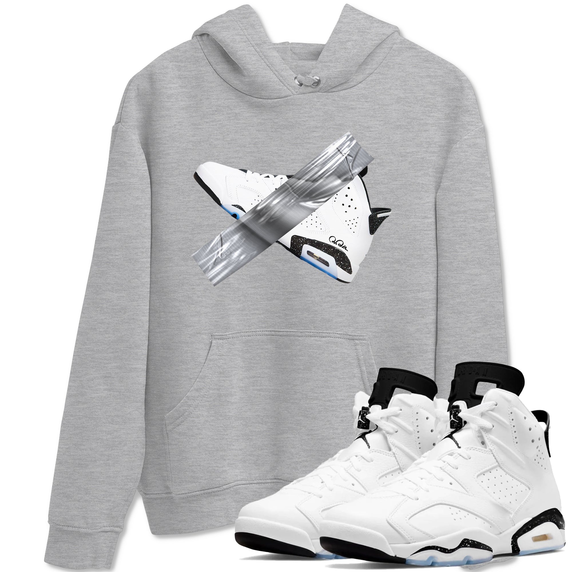 Duct Tape snkmatch Tees - Air Jordan 6 White Black