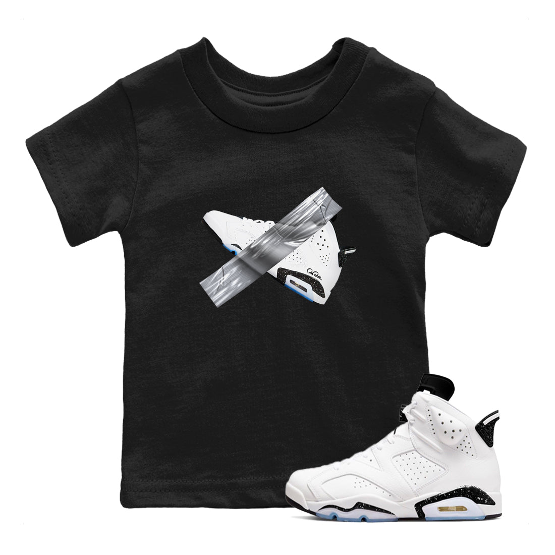 Duct Tape snkmatch Tees Kids - Air Jordan 6 White Black
