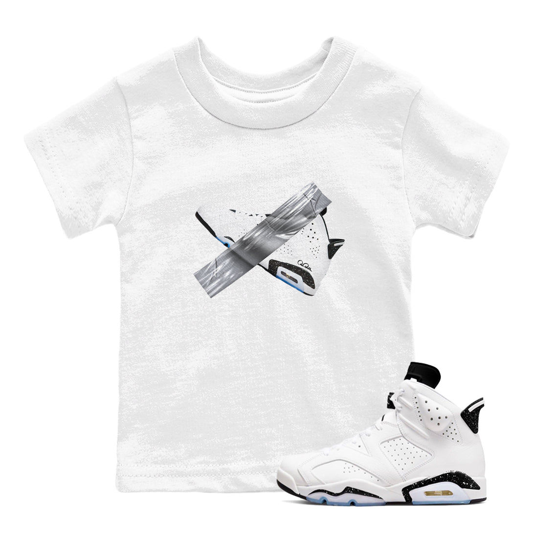 Duct Tape snkmatch Tees Kids - Air Jordan 6 White Black