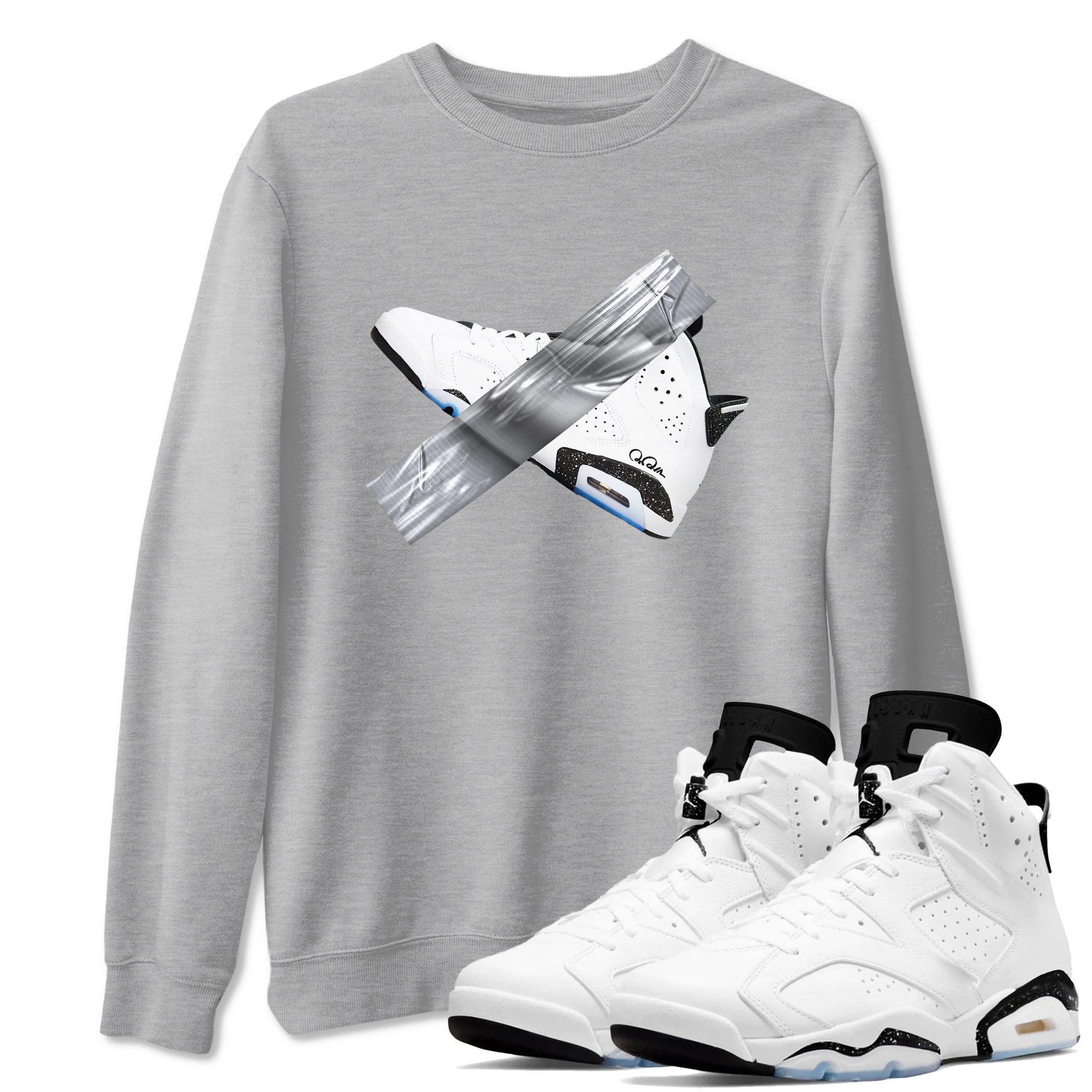 Duct Tape snkmatch Tees - Air Jordan 6 White Black