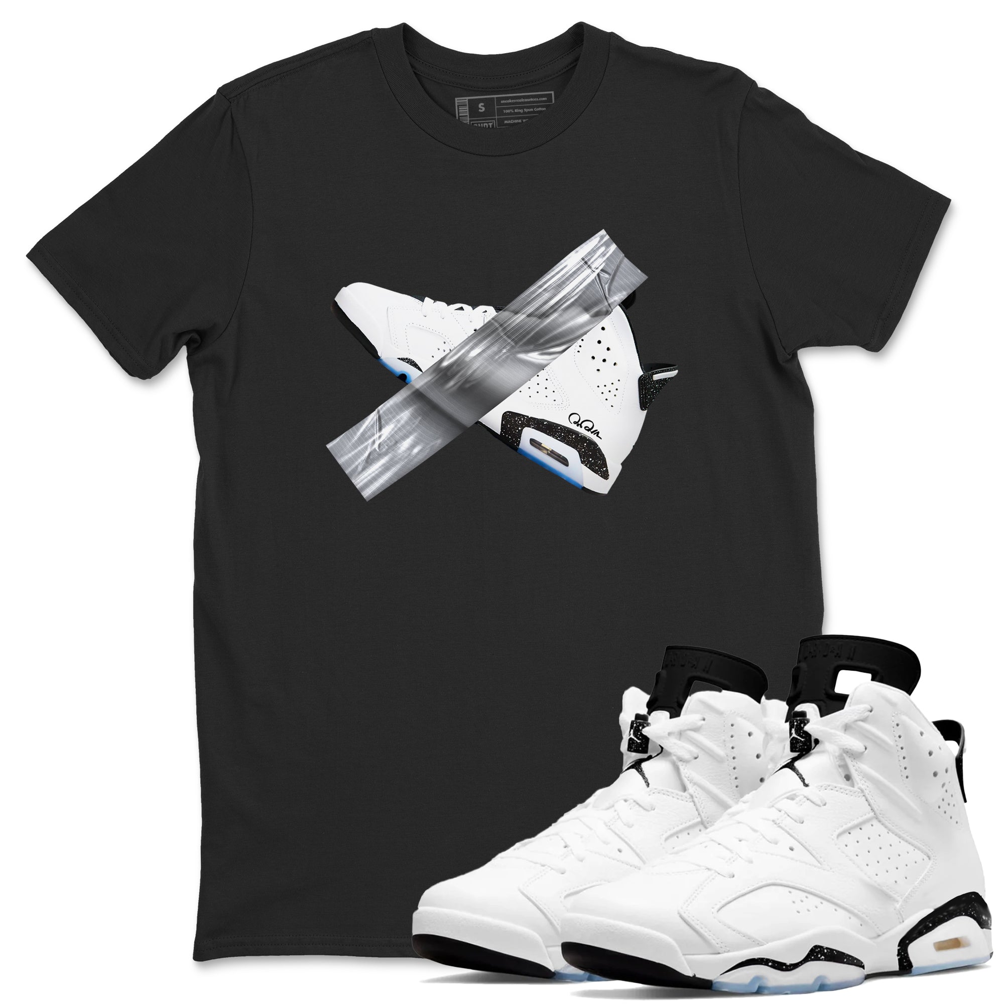 Duct Tape snkmatch Tees - Air Jordan 6 White Black